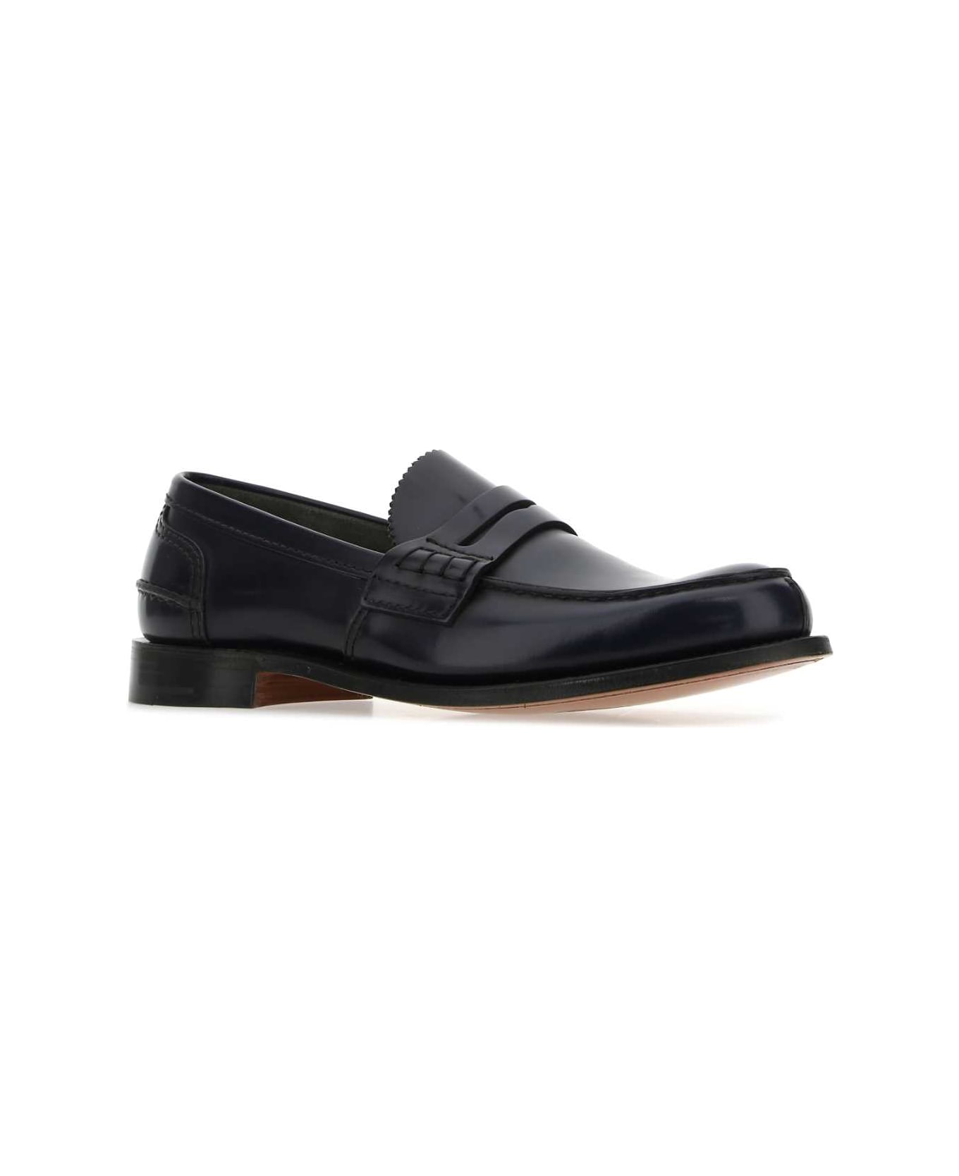 Church's Navy Blue Leather Turnbridge Loafers - F0AKW