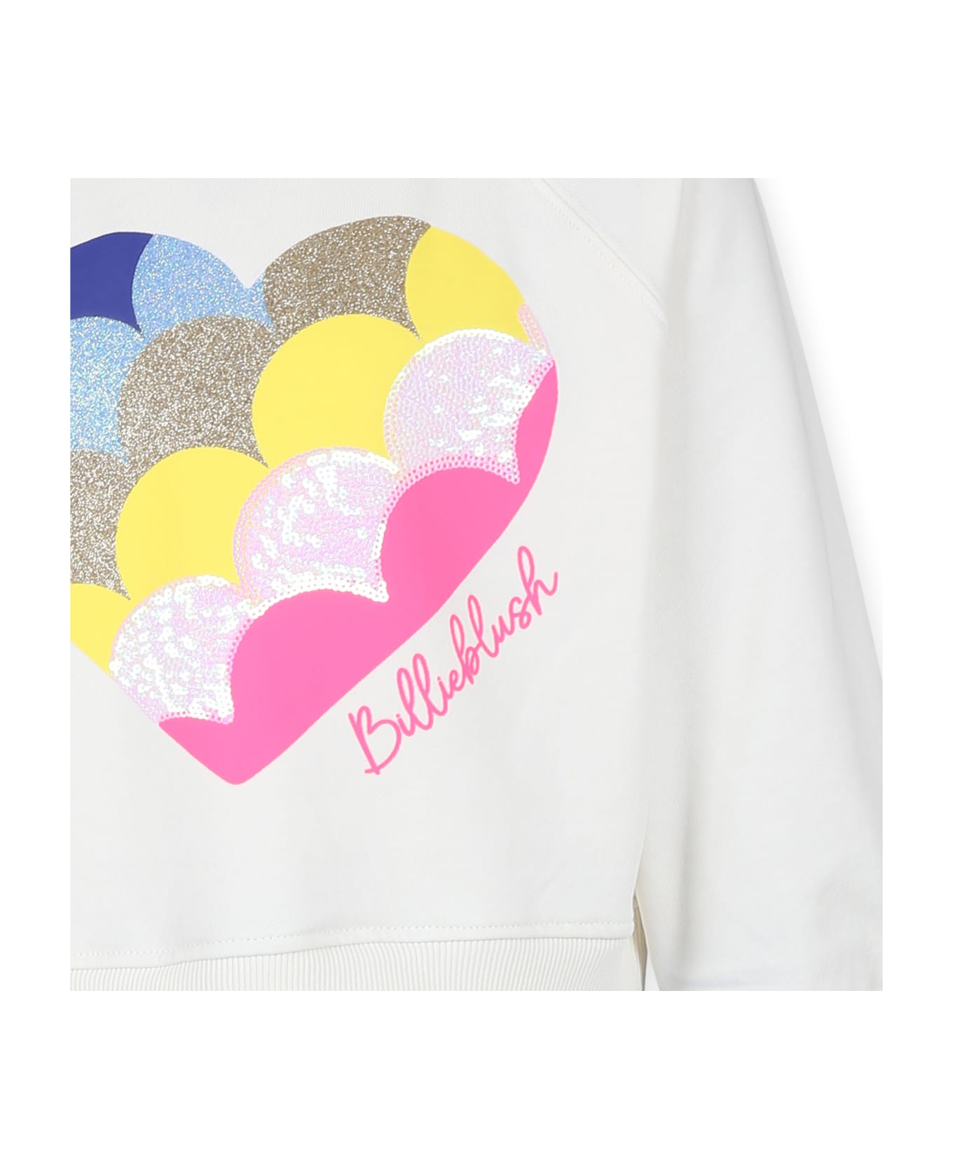 Billieblush Ivory T-shirt For Girl With Hearts - Multicolor