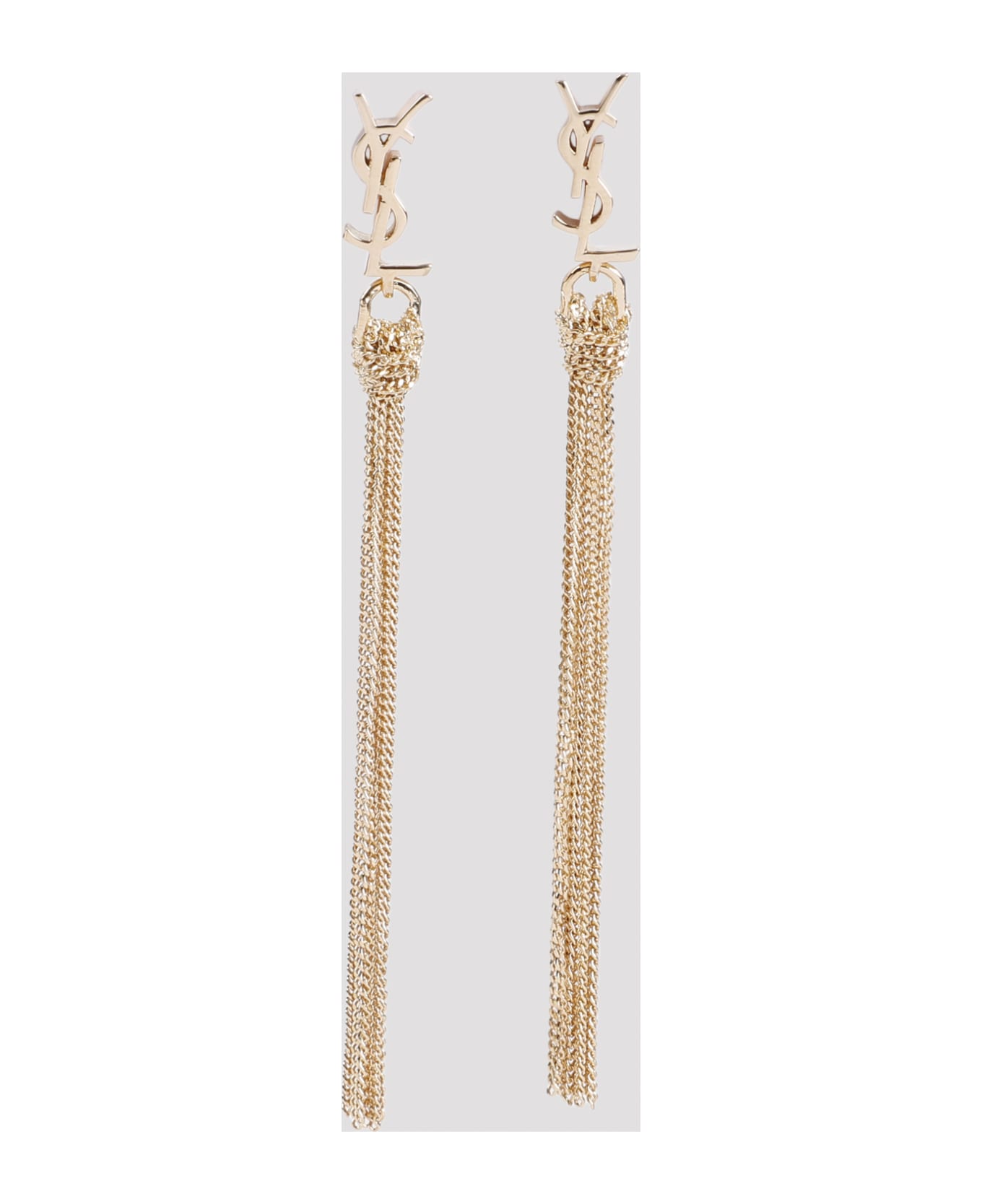 Saint Laurent Pompons Chains Earrings - Dore