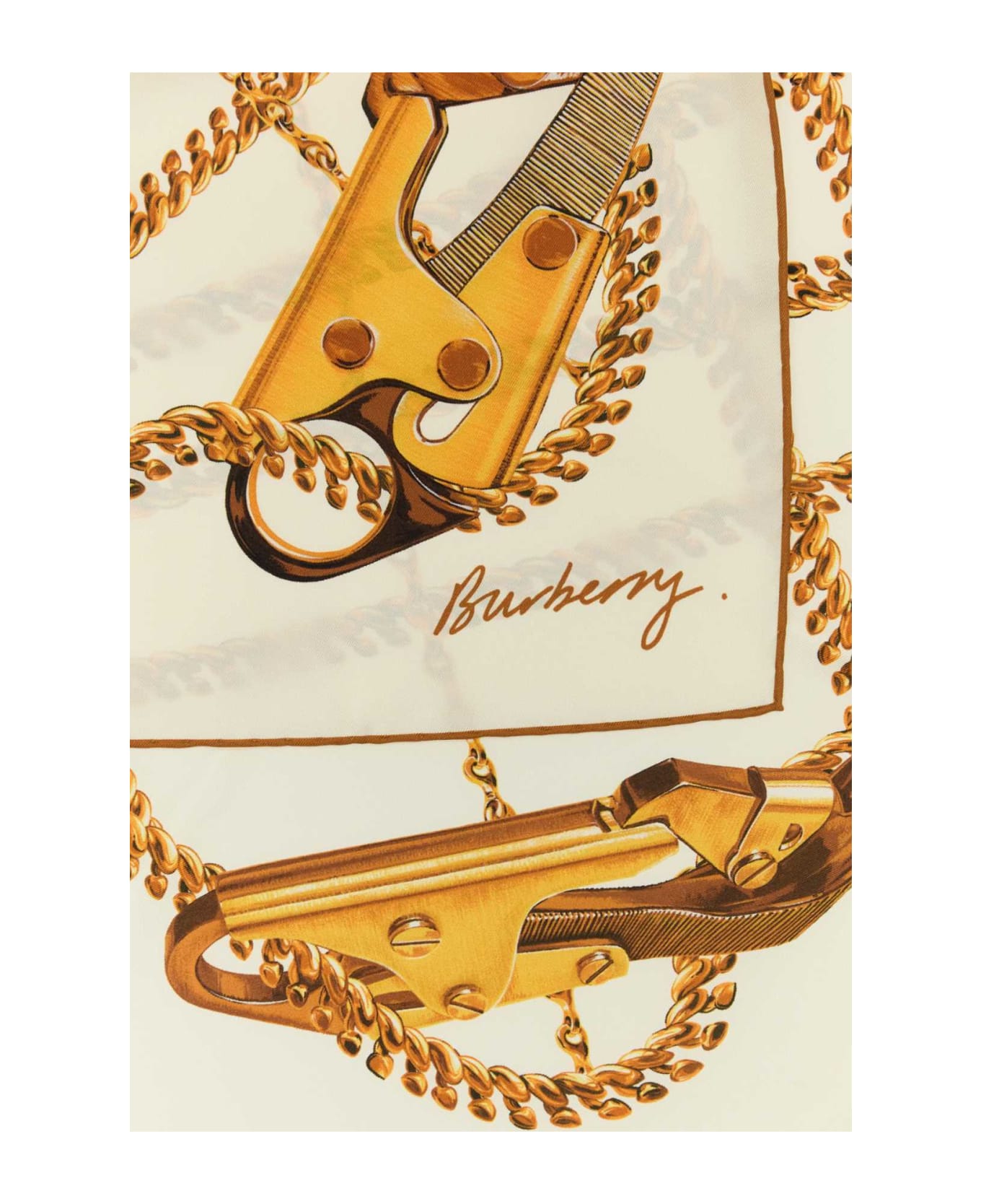 Burberry Printed Silk Foulard - GOLD