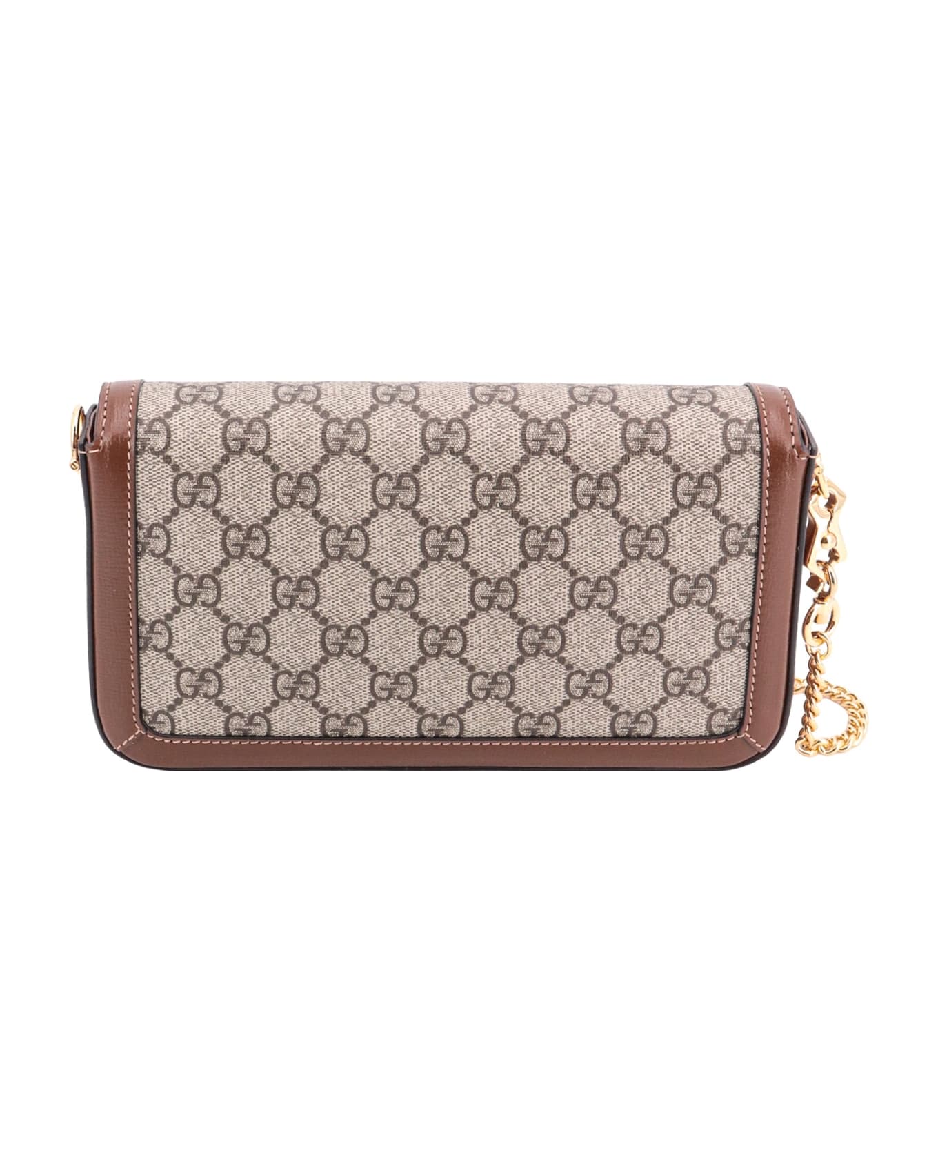 Gucci Gg Supreme Fabric Mini Gucci Horsebit 1955 Handbag - Beige