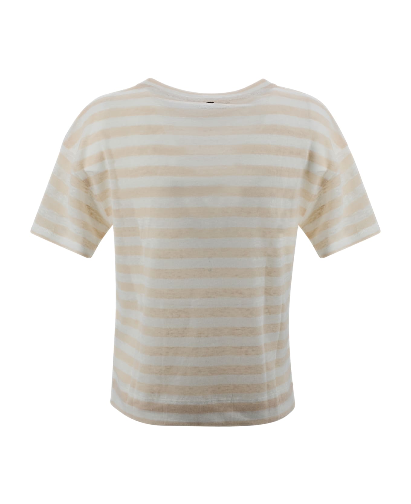 Weekend Max Mara Linen Jersey Blouse - Off Tシャツ