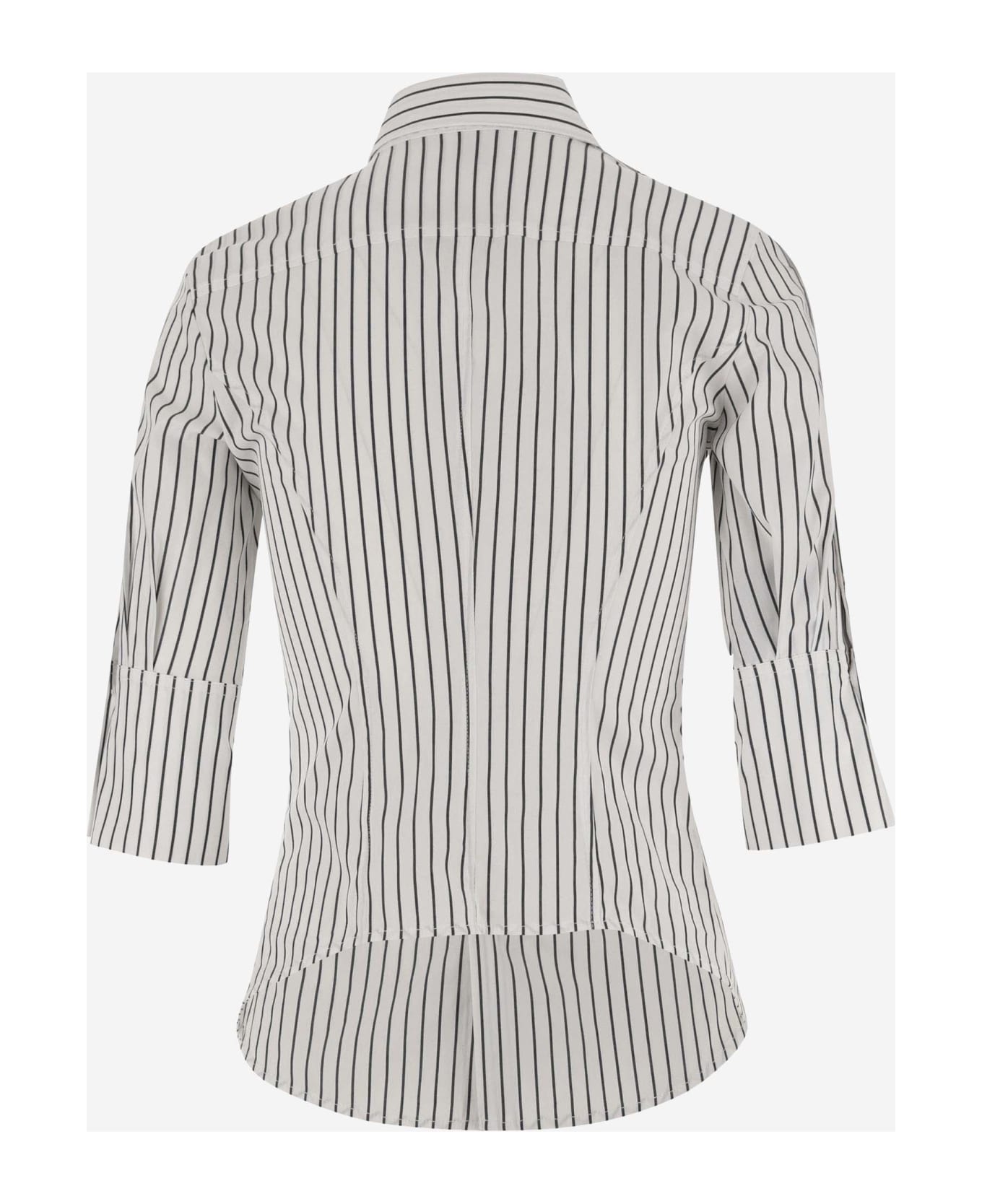 Pinko Striped Cotton Blend Shirt - White