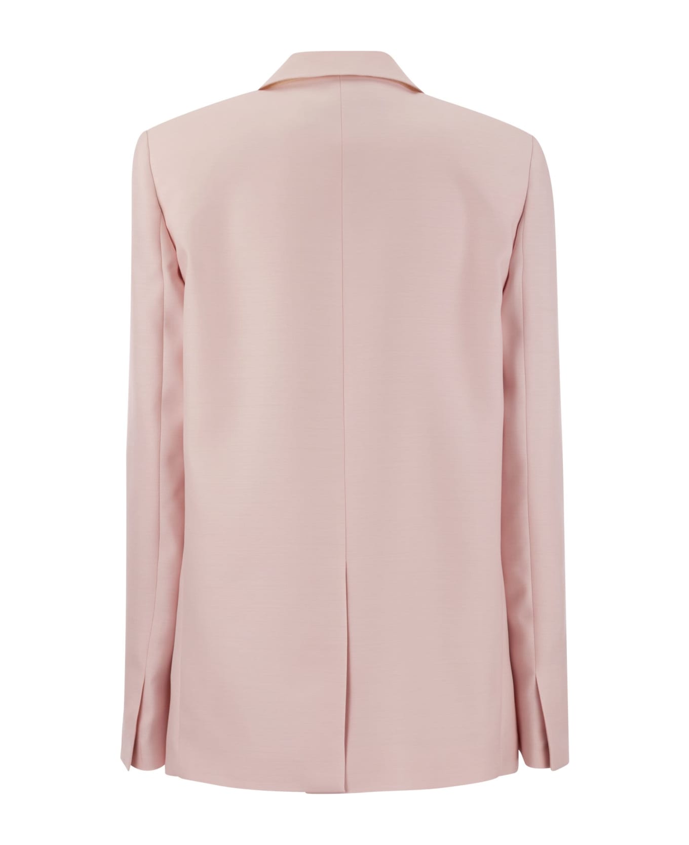 Fabiana Filippi Double-breasted Jacket In Wool And Silk - Pink