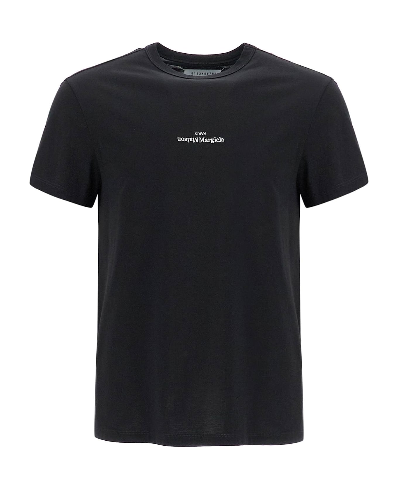 Maison Margiela 'reverse Logo T-shirt With - BLACK /WHITE EMBROIDERY (Black)