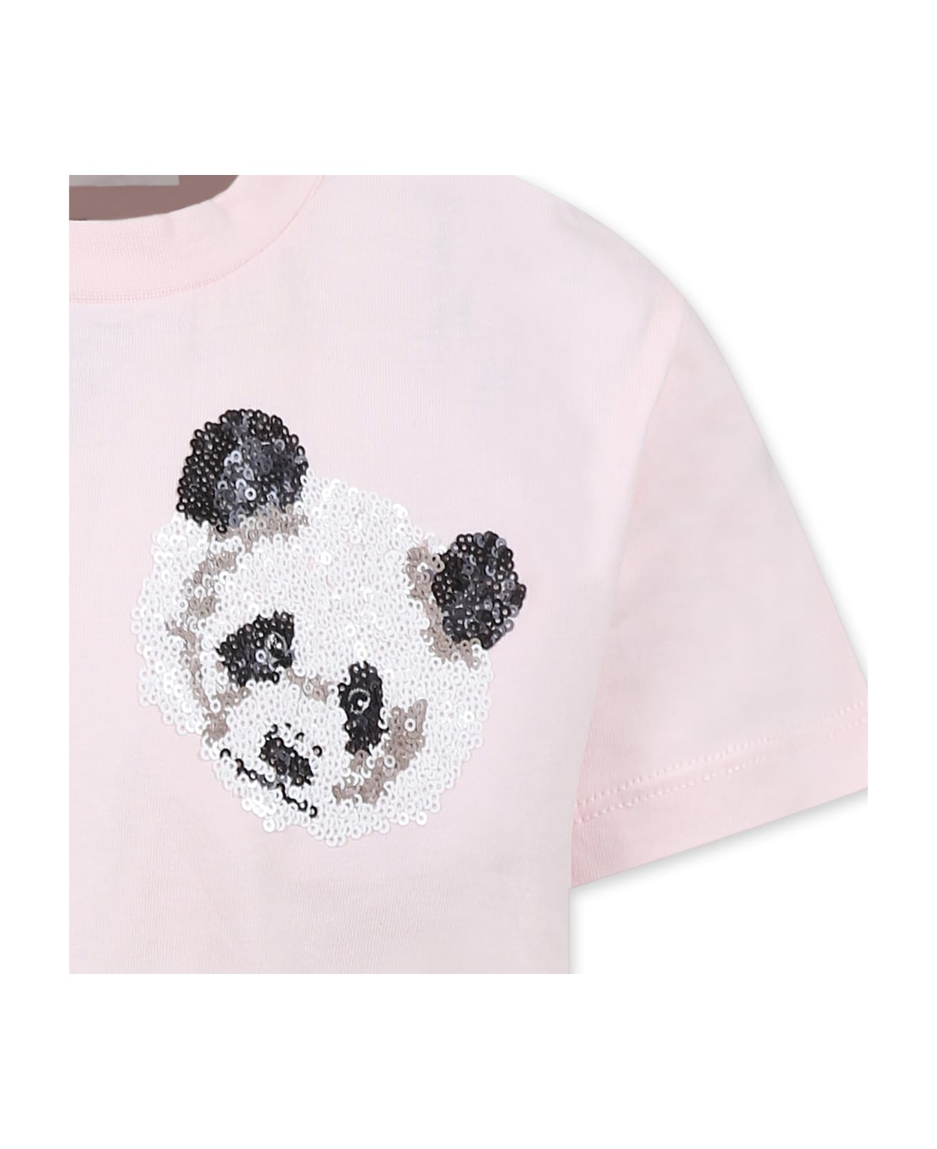 Molo Pink T-shirt For Girl With Panda - Pink