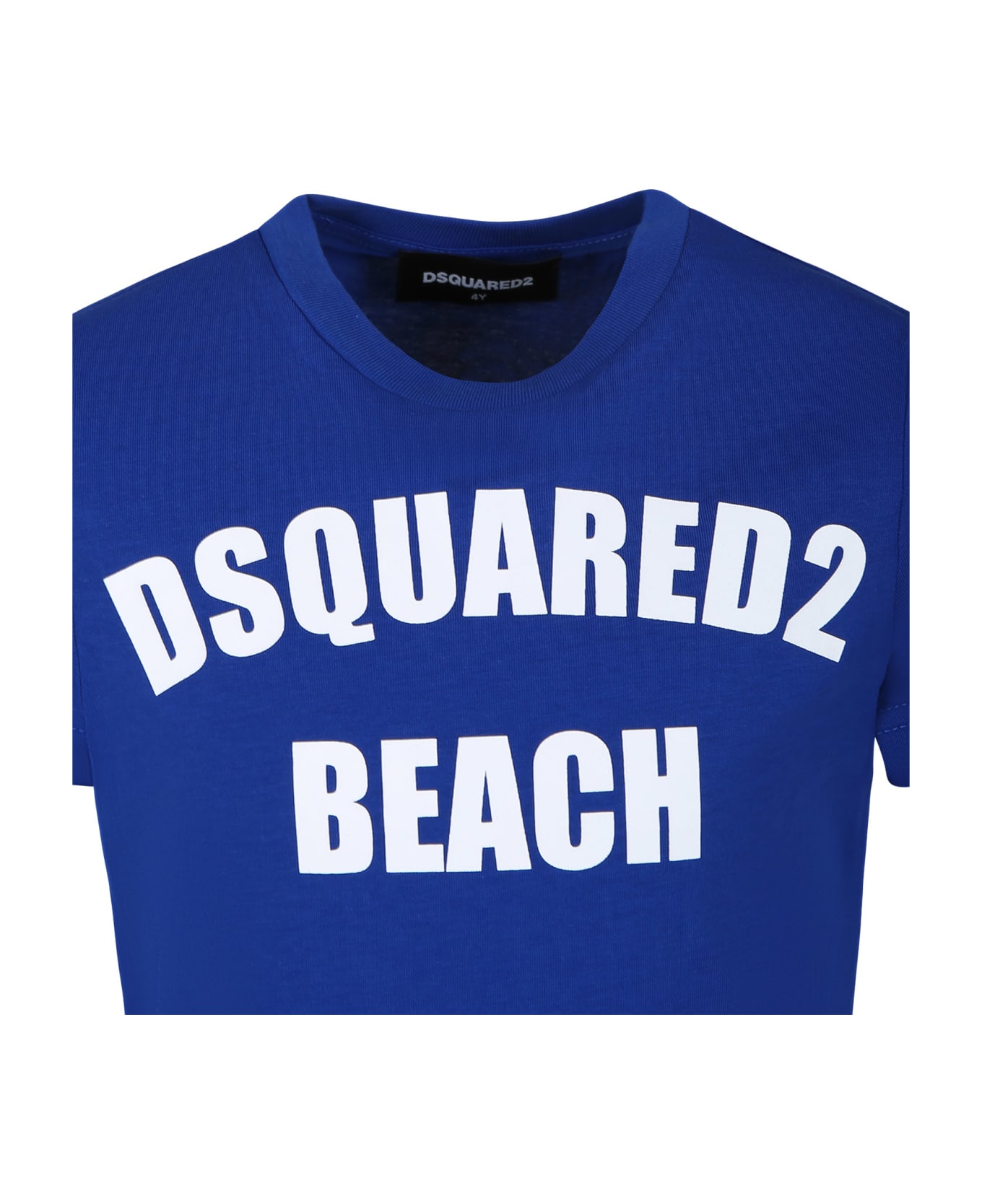 Dsquared2 Blue T-shirt For Boy With Logo - Blue Tシャツ＆ポロシャツ