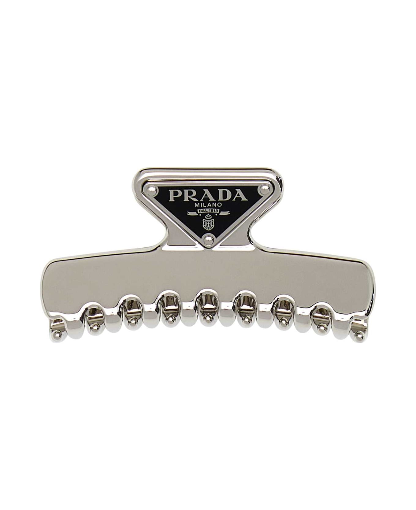 Prada Silver Metal Hair Clip - Silver ヘアアクセサリー