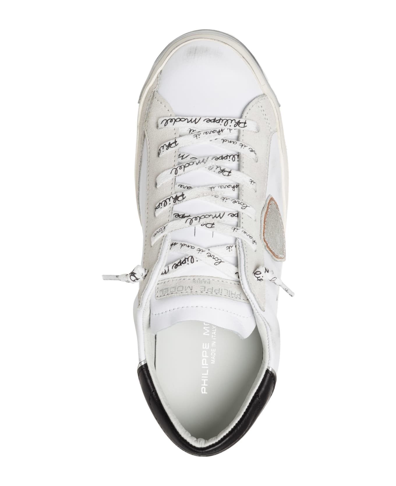 Philippe Model Prsx Leather Sneakers - Blanc/argent