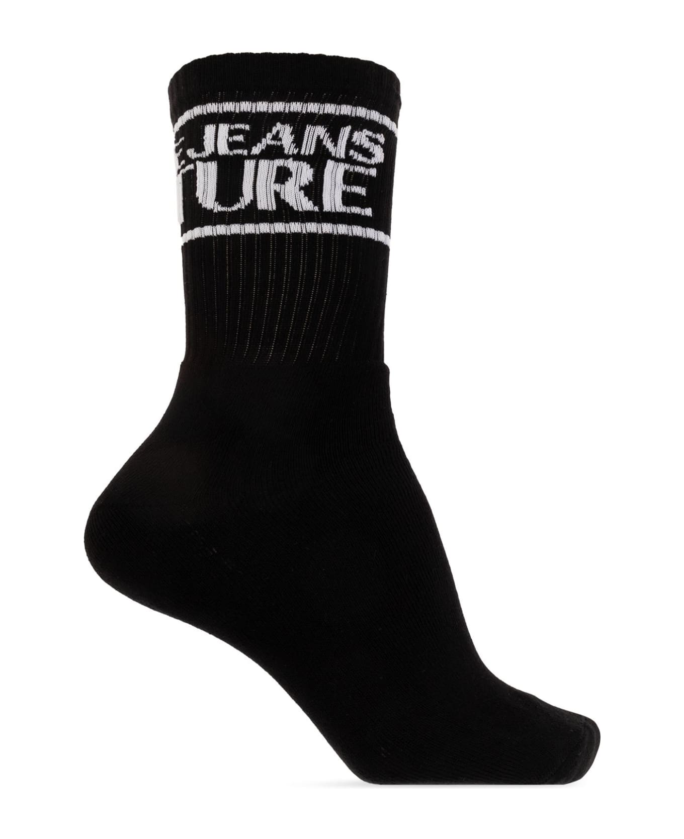 Versace Jeans Couture Socks With Logo - Black