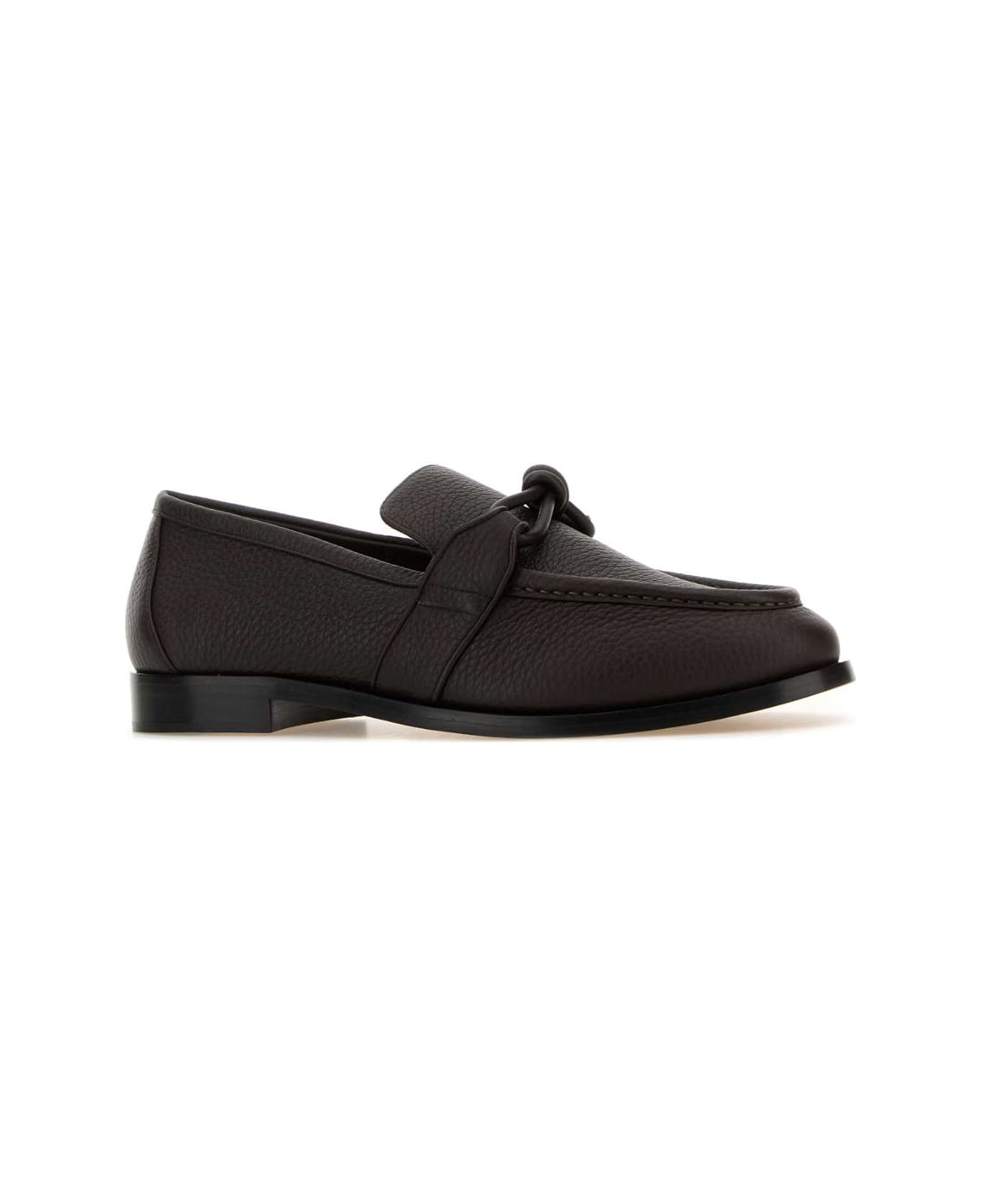 Bottega Veneta Dark Brown Leather Astaire Loafers - FONDANT