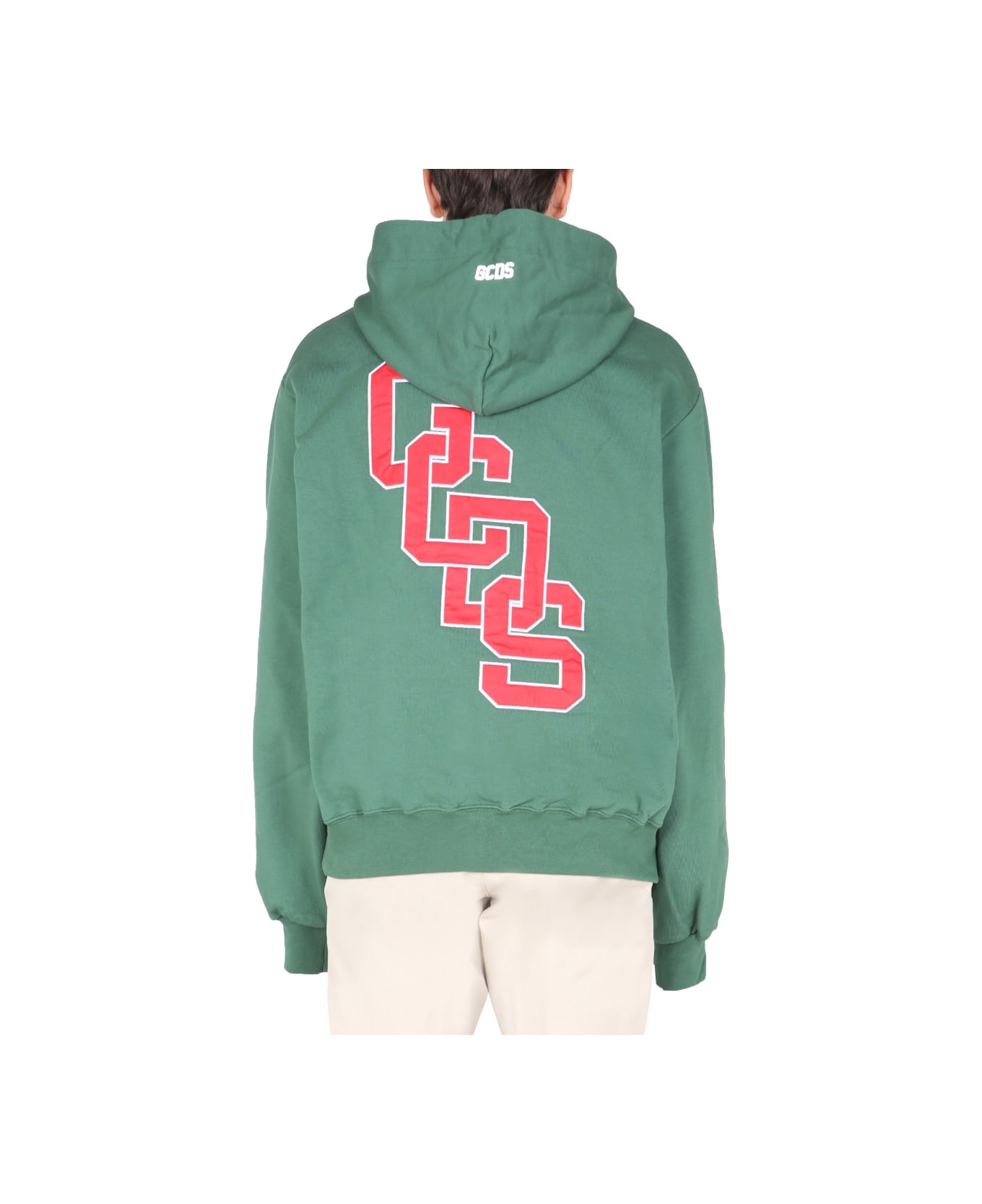 GCDS Sweatshirt With Embroidered College - GREEN