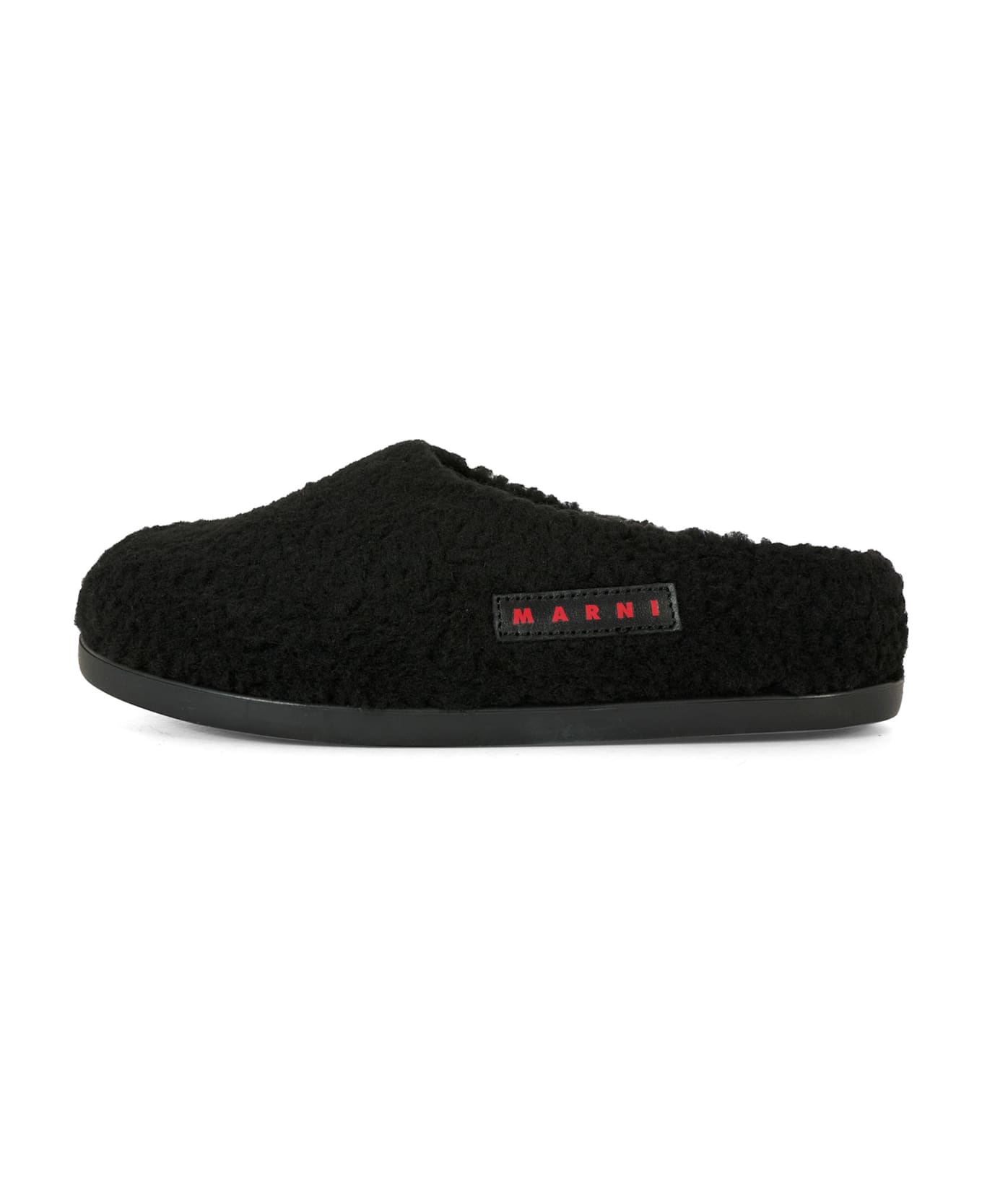 Marni Black Clogs For Kids With Logo - Black