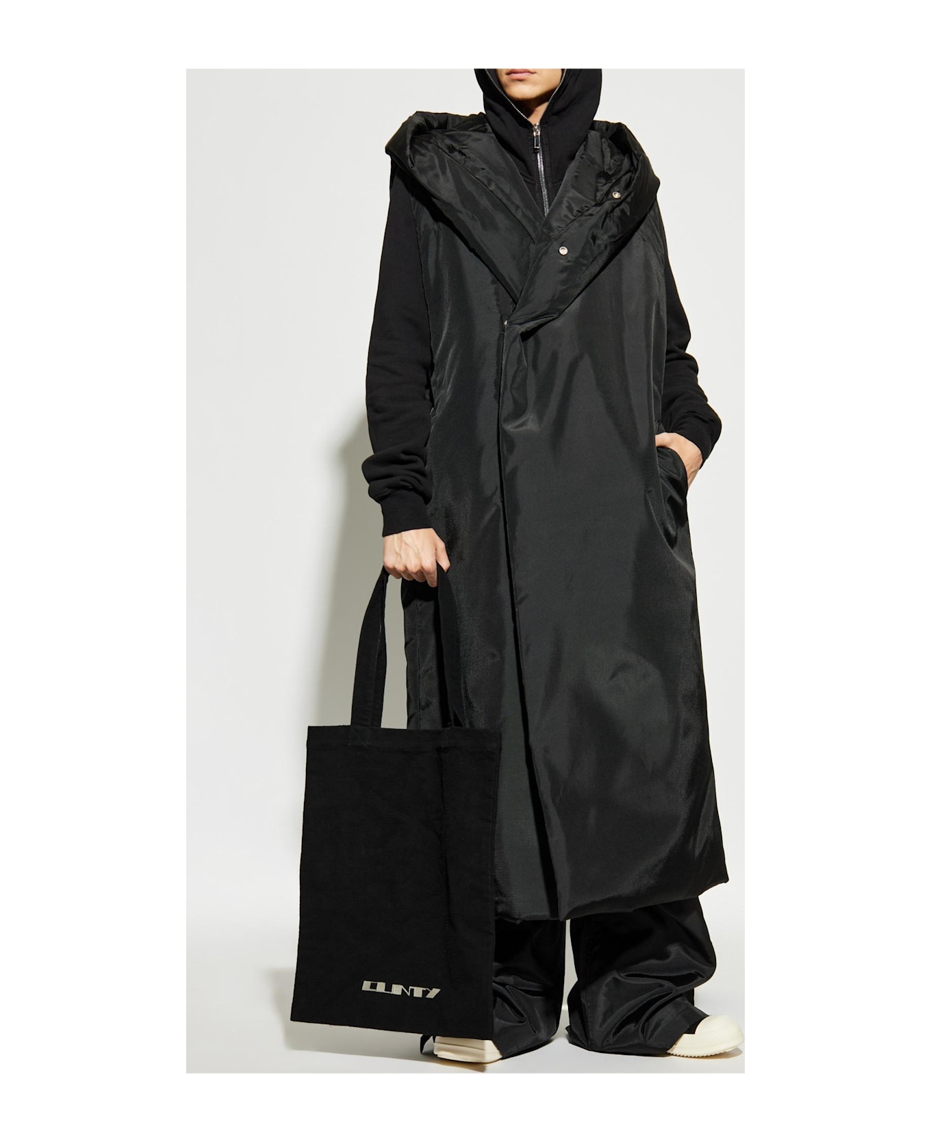 DRKSHDW Rick Owens Drkshdw Long Hooded Vest - BLACK