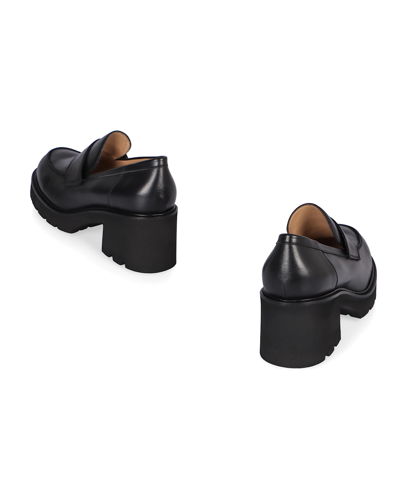 Doucal's Leather Moccasins - black