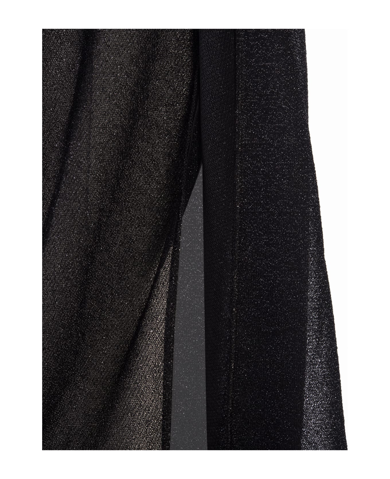 Oseree Black Lumiere One-shoulder Midi Dress - Black