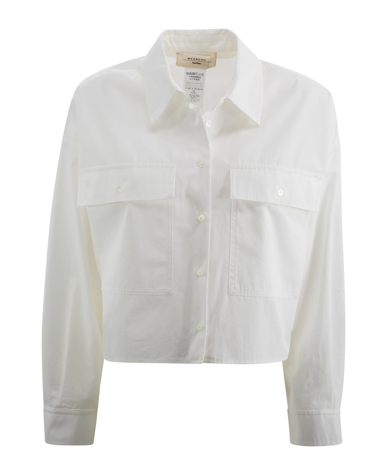 Weekend Max Mara Carter Poplin Crop Shirt - Bianco シャツ