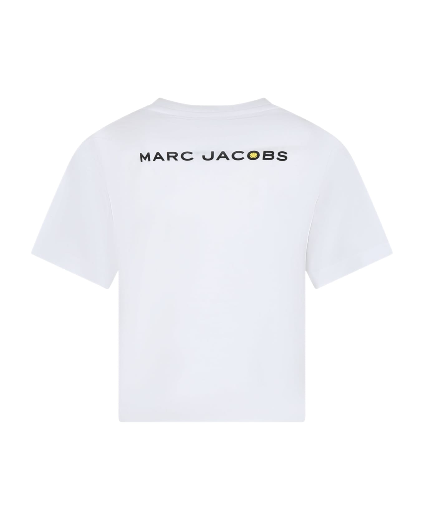 Little Marc Jacobs White T-shirt For Boy With Smiley And Logo - White