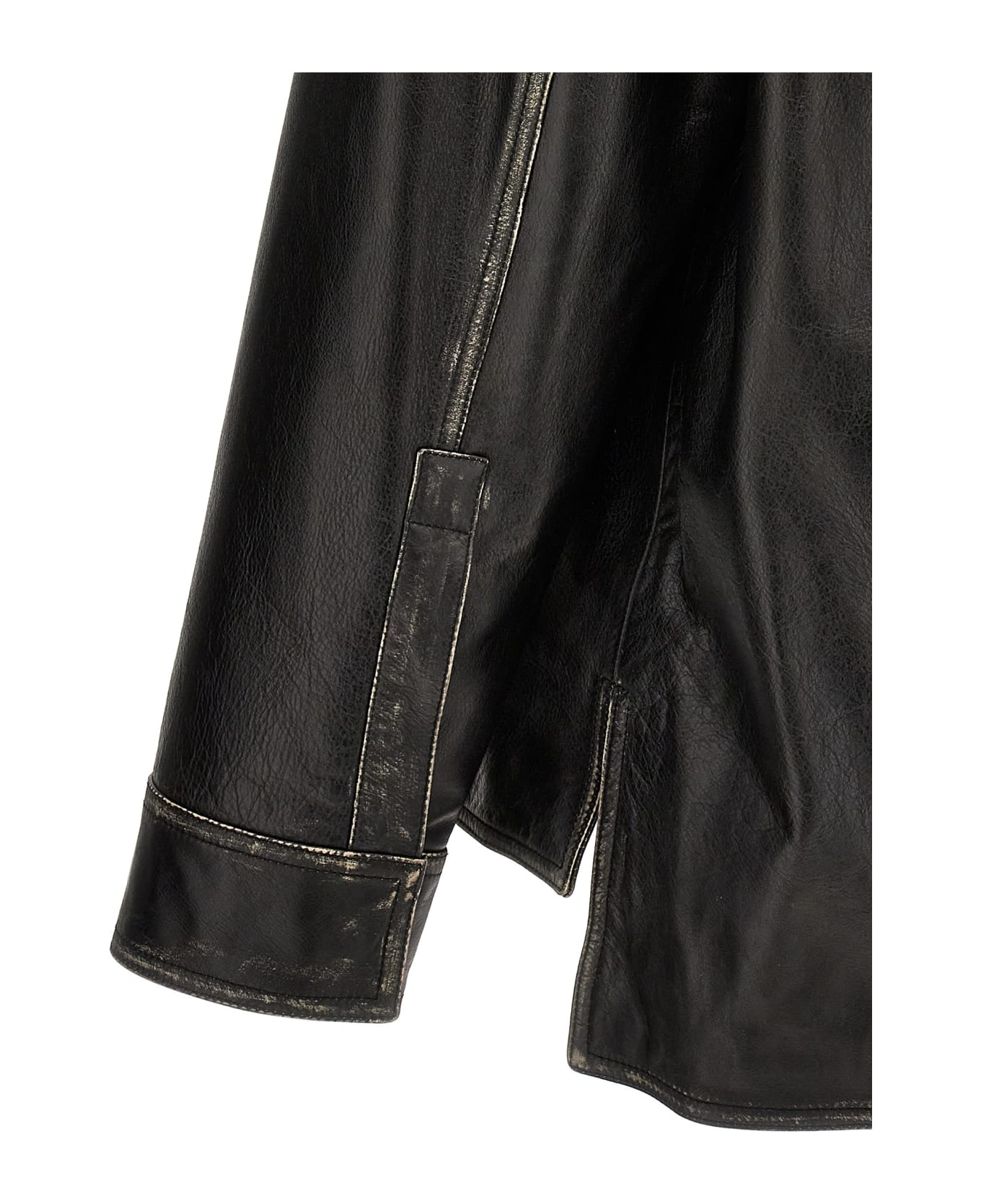 Loewe 'anagram' Leather Overshirt - Black  