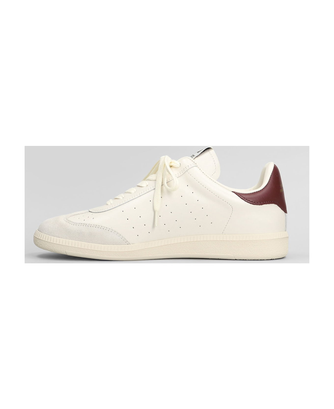 Isabel Marant Bryce Sneakers In White Suede And Leather - ECRUBURGUNDY