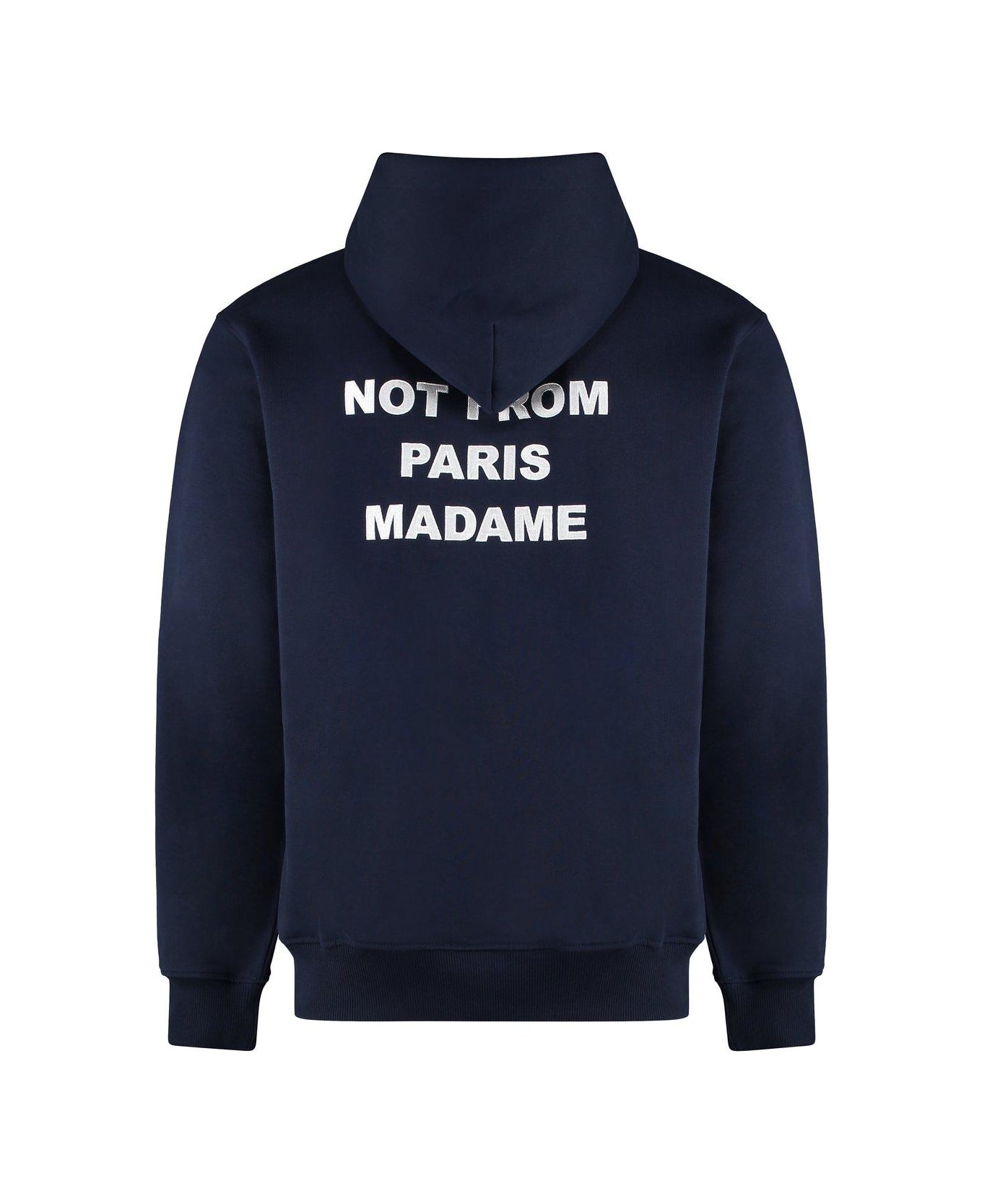 Drôle de Monsieur Slogan-printed Drawstring Hoodie - Blue