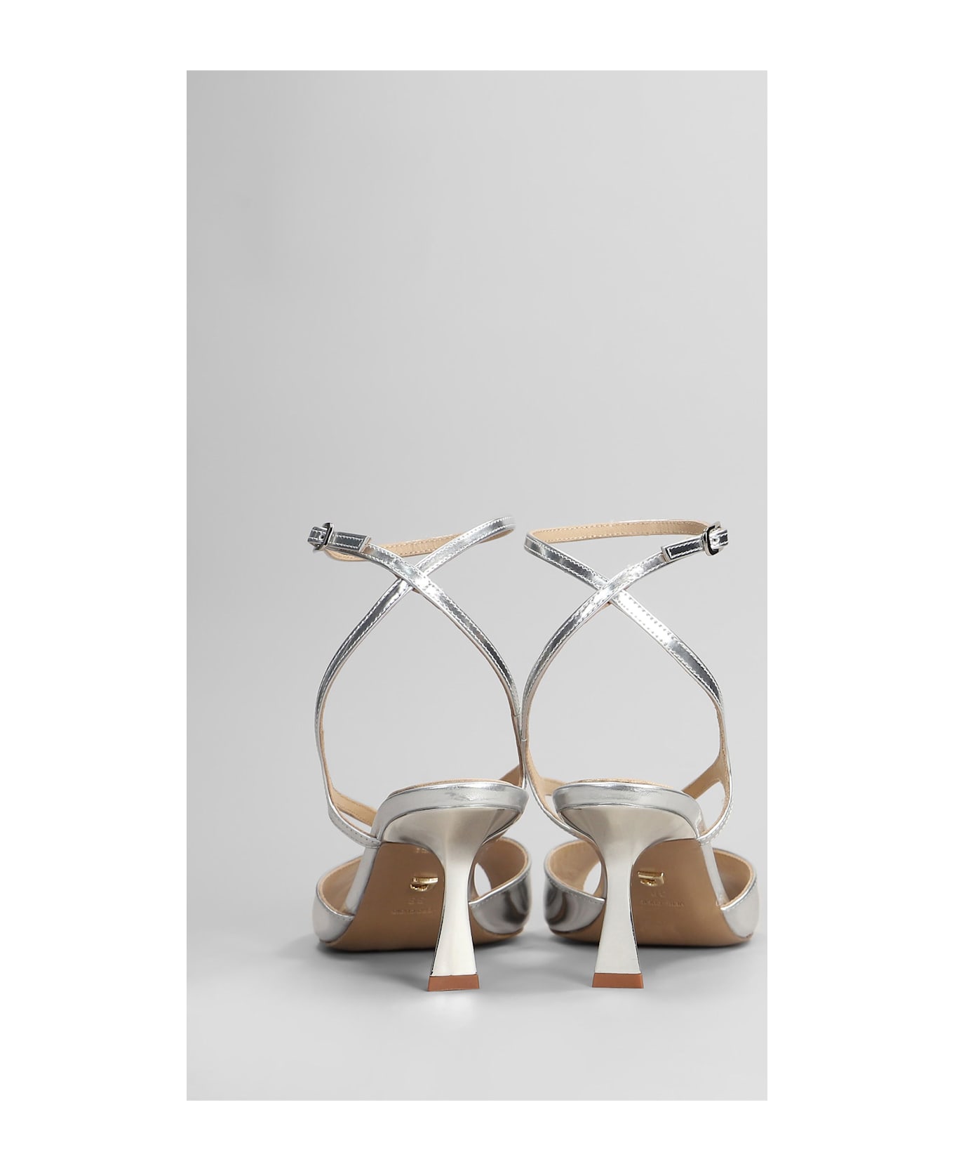 Lola Cruz Streep 65 Sandals In Silver Leather - silver