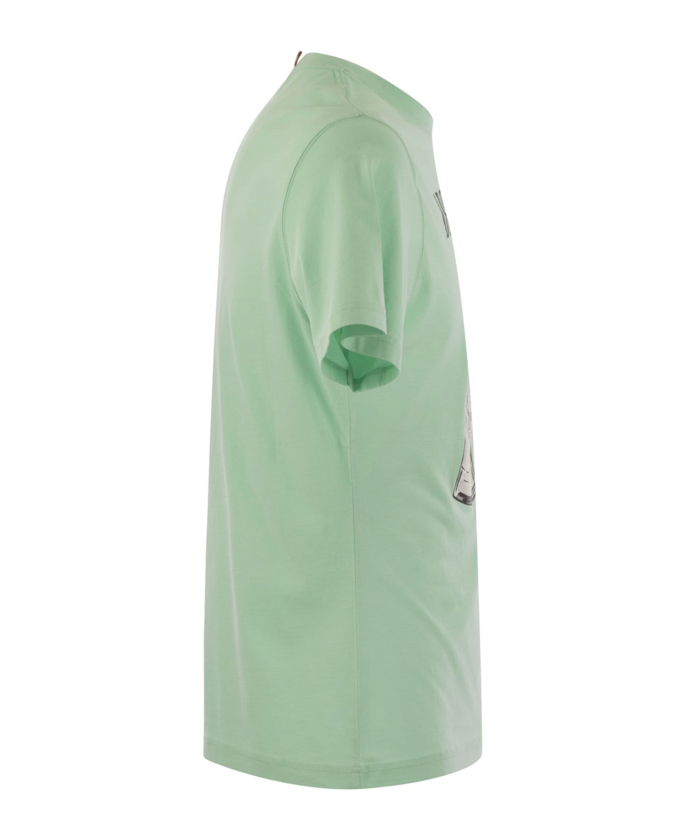 MC2 Saint Barth T-shirt With Print On The Front - Water Green