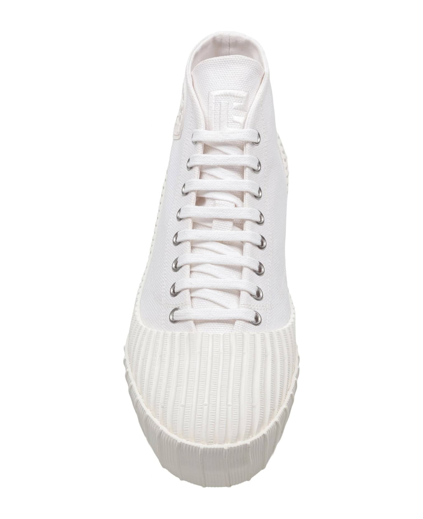 Balmain Riff Low Canvas Sneakers, White - WHITE