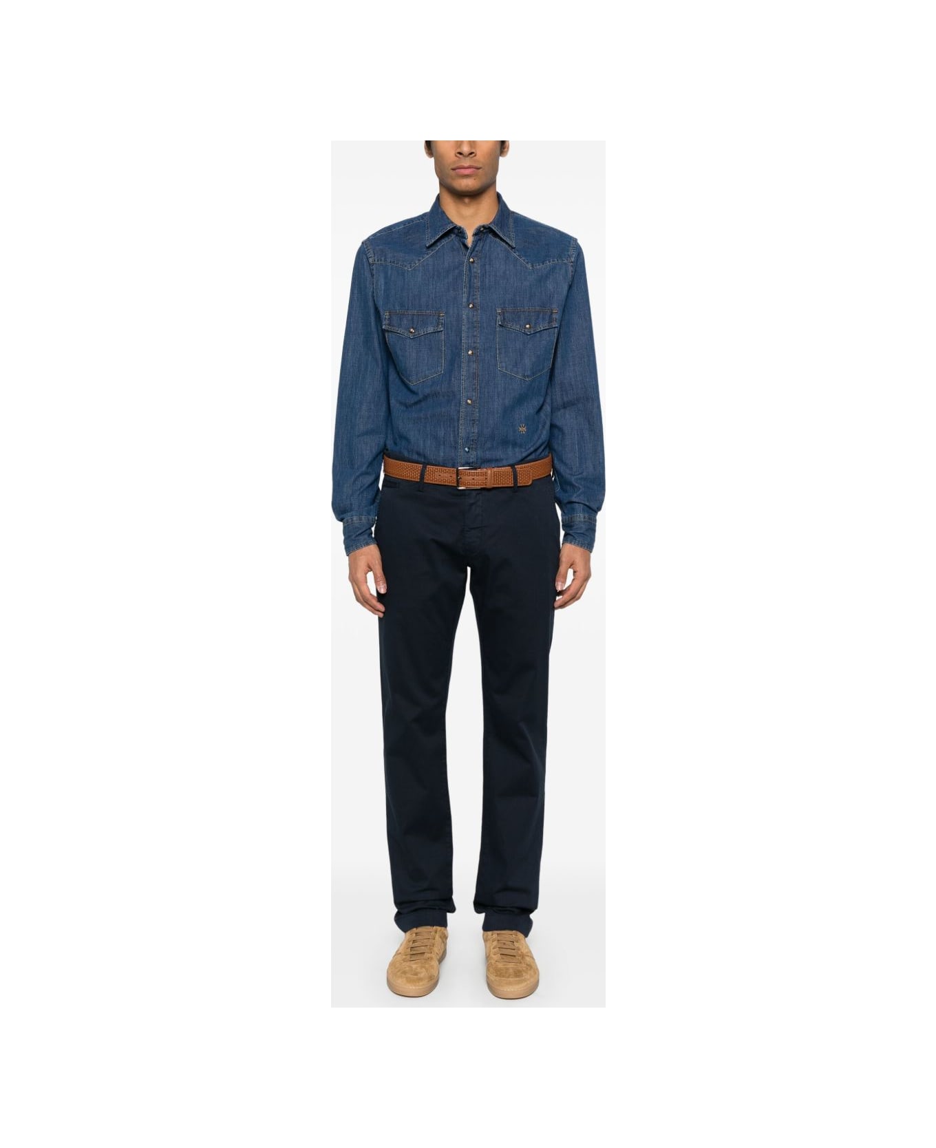 Jacob Cohen Cotton Western Shirt - Blue