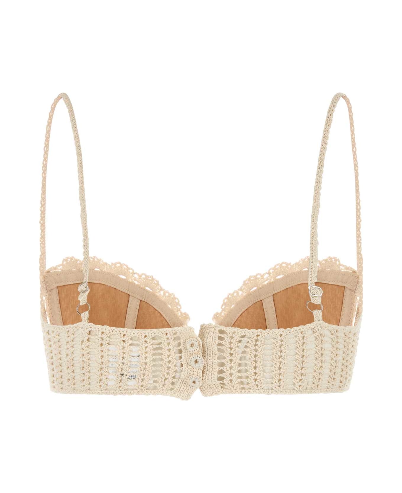 Magda Butrym Ivory Crochet Bra - CREAM