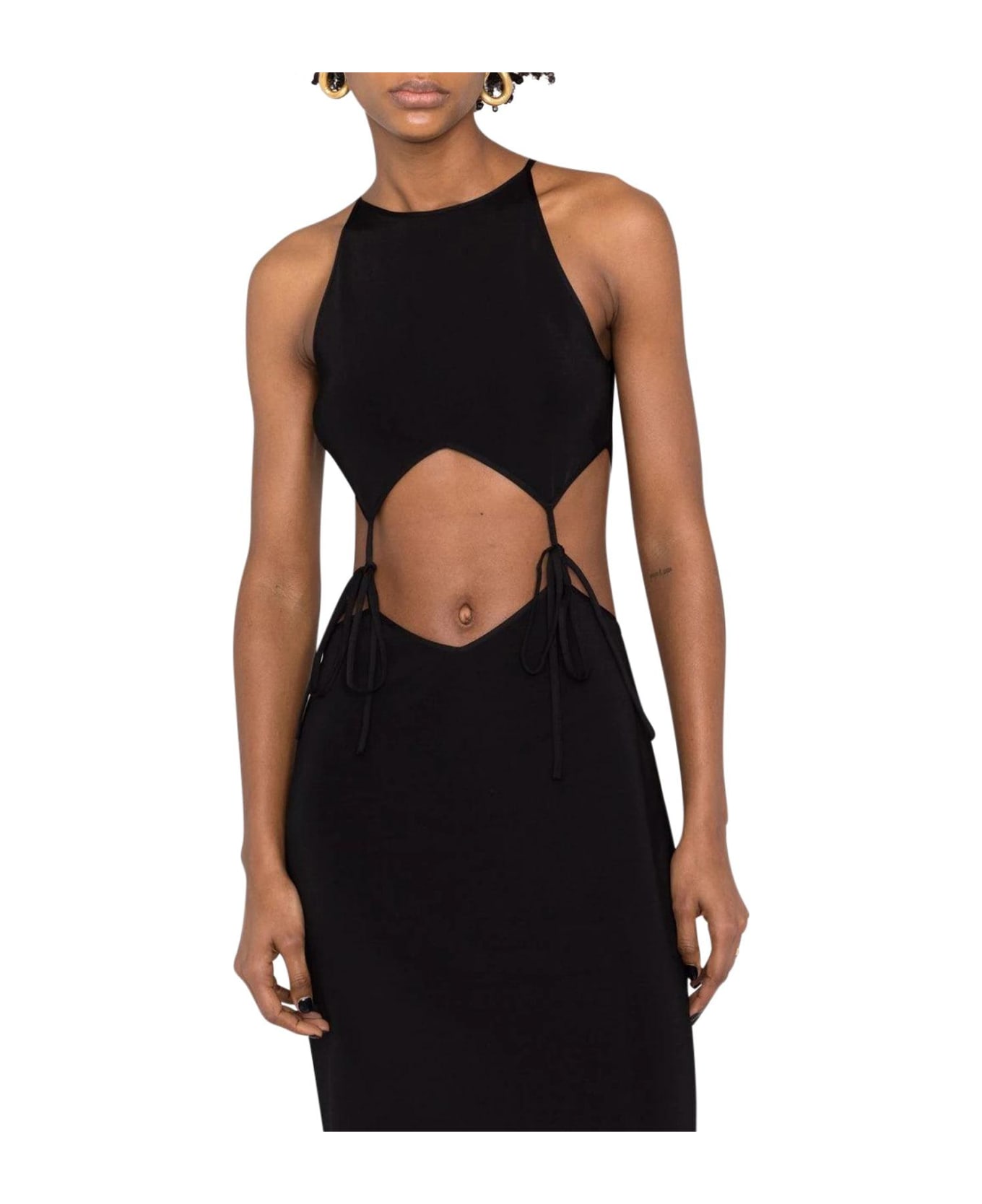 Bottega Veneta Cut-out Detailed Mini Dress - Black ワンピース＆ドレス