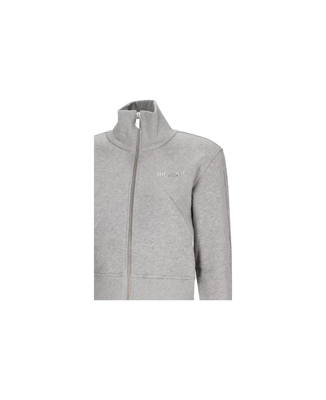 The Attico Zipped Track Jacket - GREY