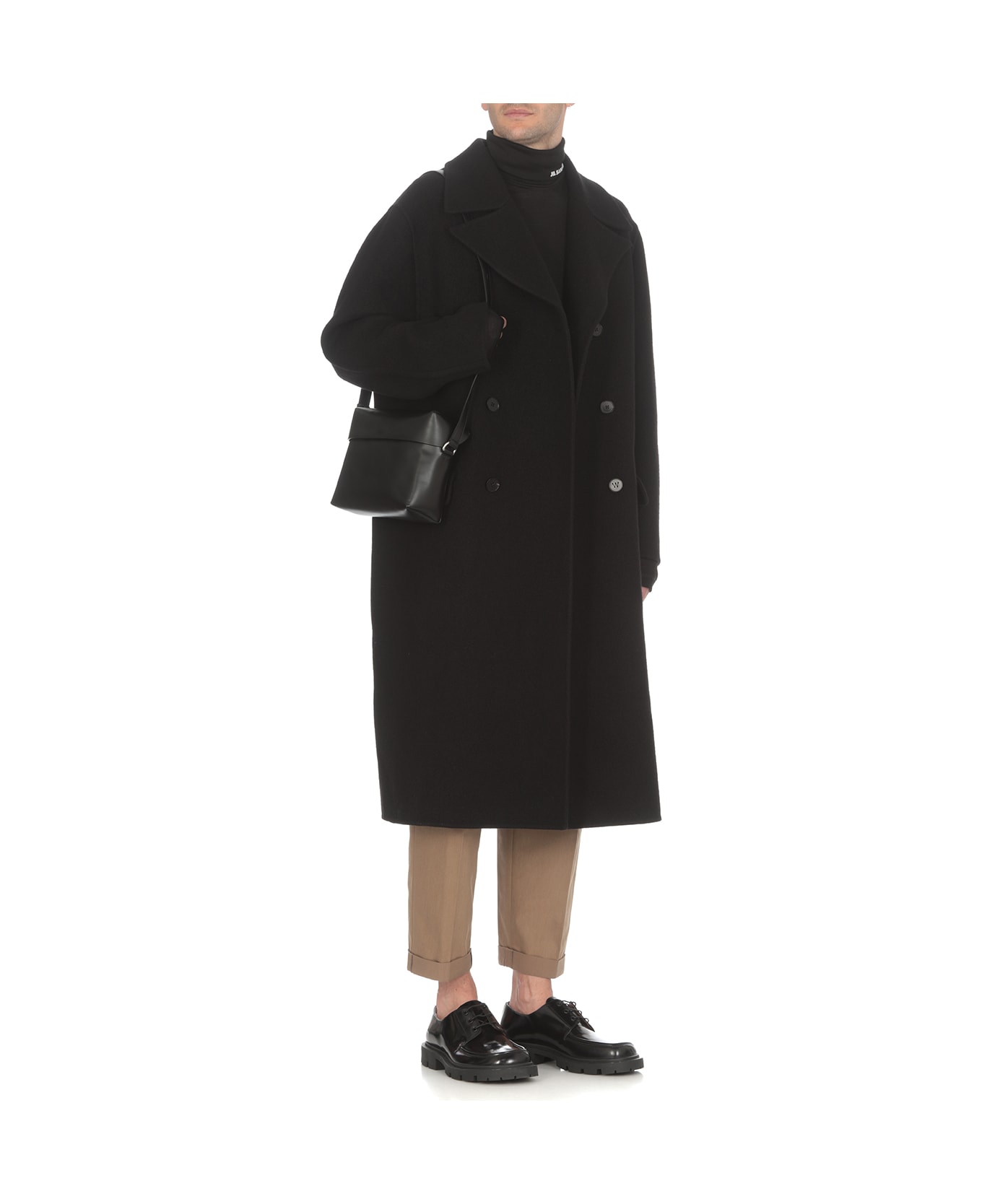 Jil Sander Double-breasted Coat - Black
