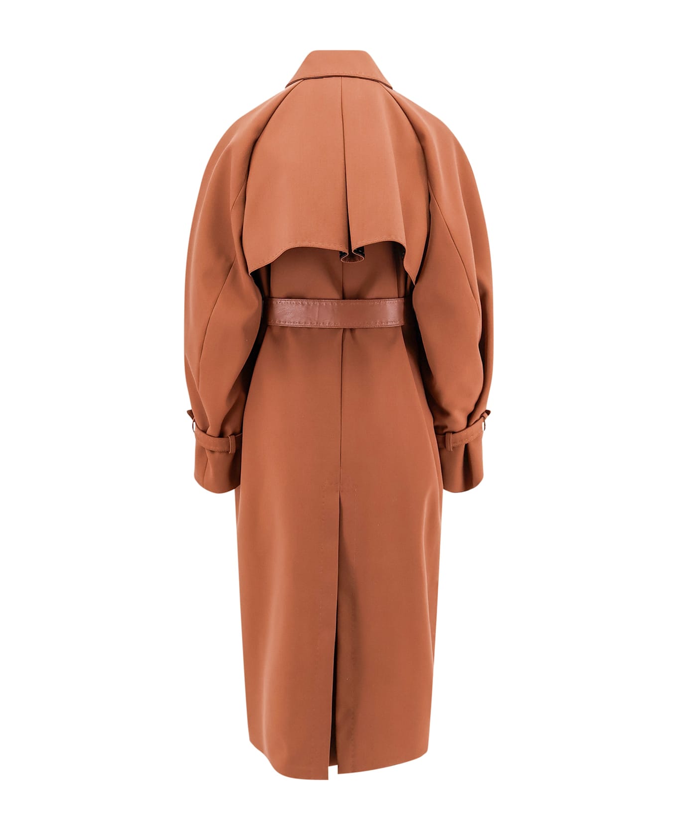 Max Mara Cosimo Oversize Wool Blend Coat With Water Repellent Effect - Brown