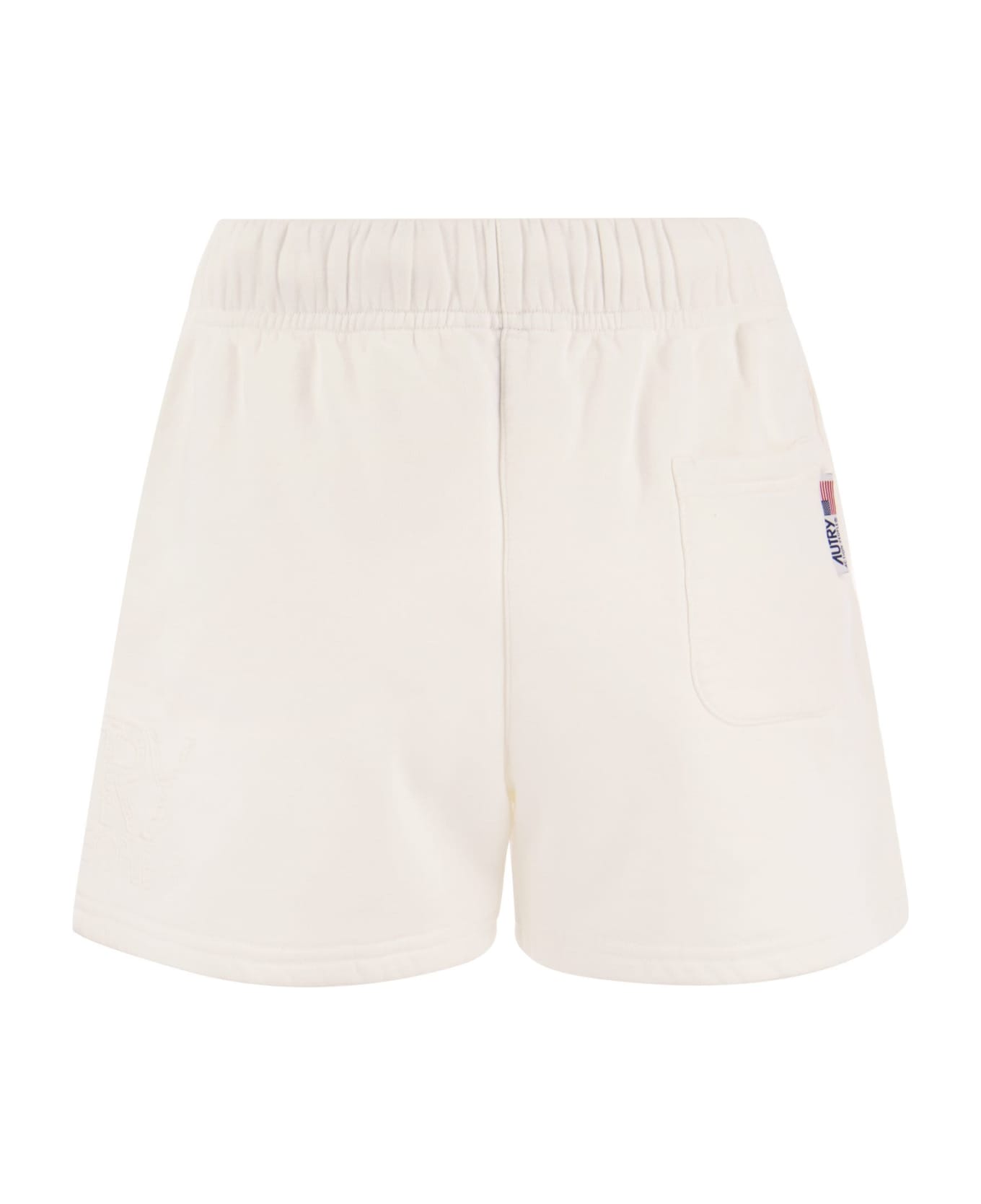 Autry Cotton Shorts With Embroidered Logo - White ショートパンツ