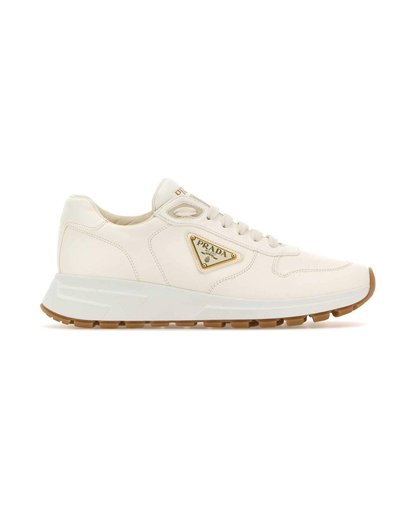 Prada Ivory Nappa Leather Sneakers - AVORIO