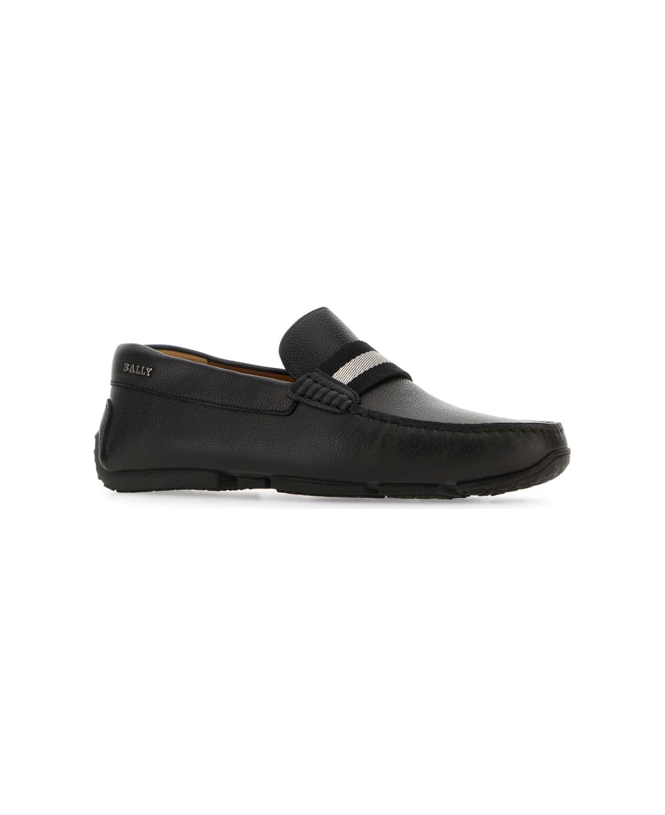 Bally Black Leather Pearce Loafers - BLACK