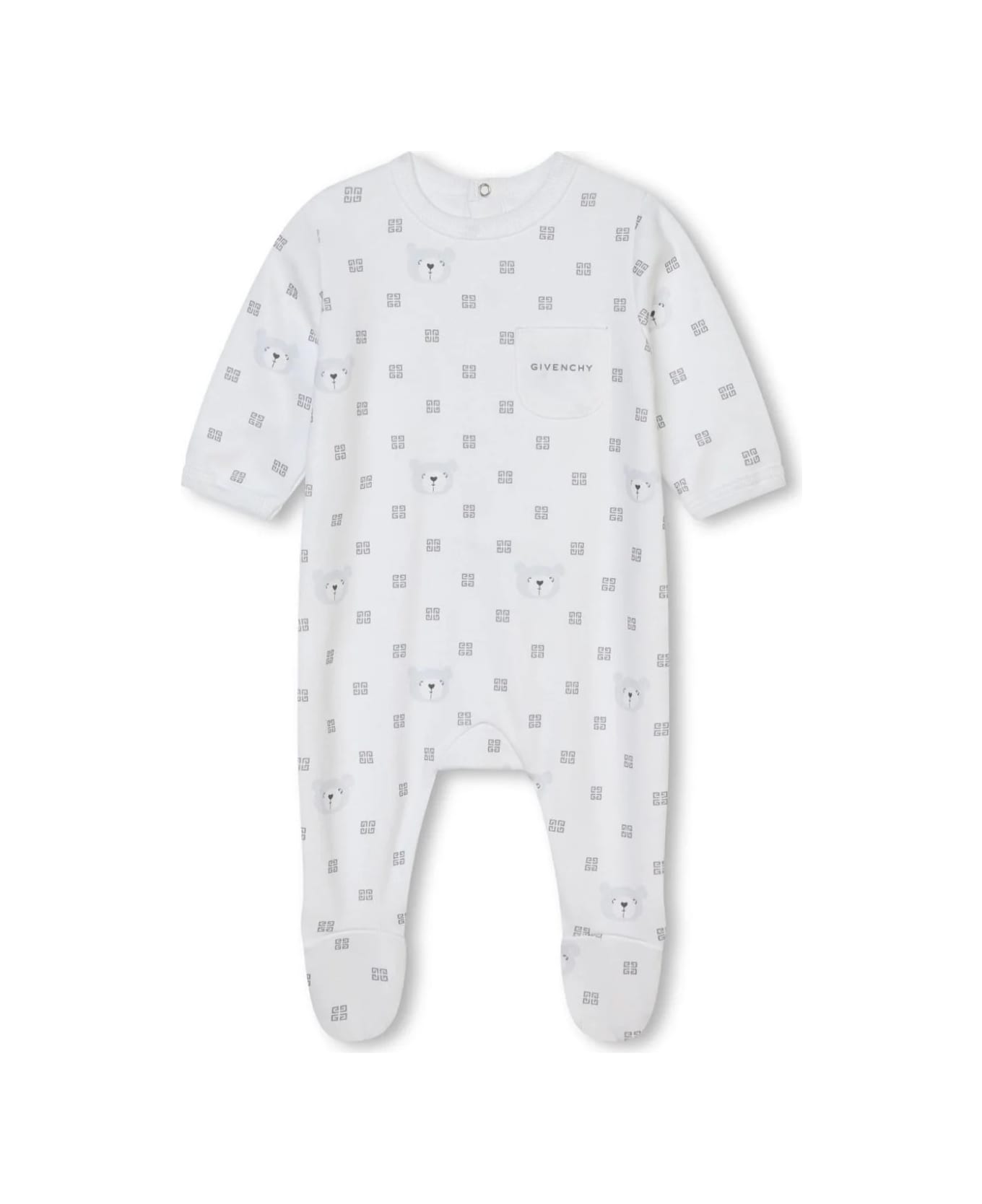 Givenchy Gift Set With Pyjamas, Bib And Trousse In 4g Cotton - White