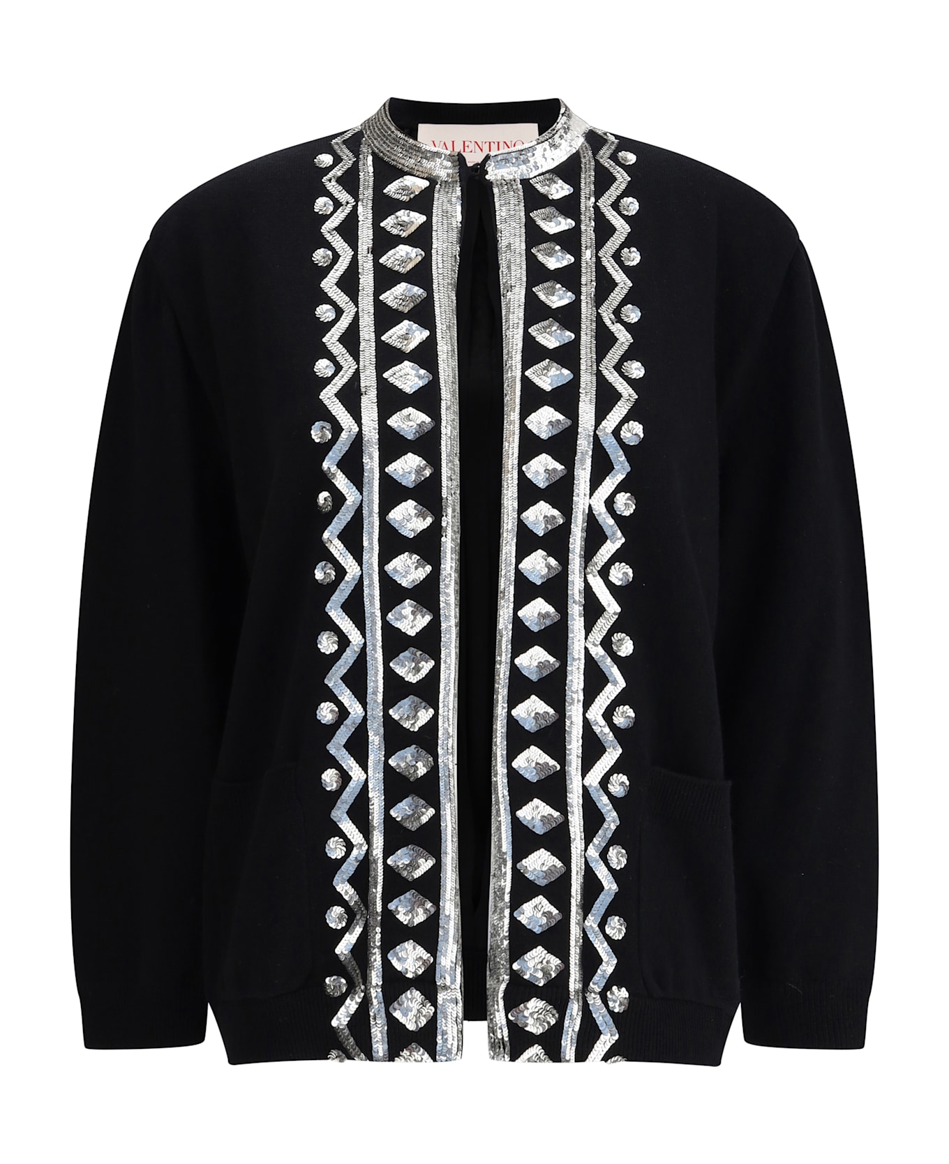 Valentino Sequined Virgin Wool Cardigan