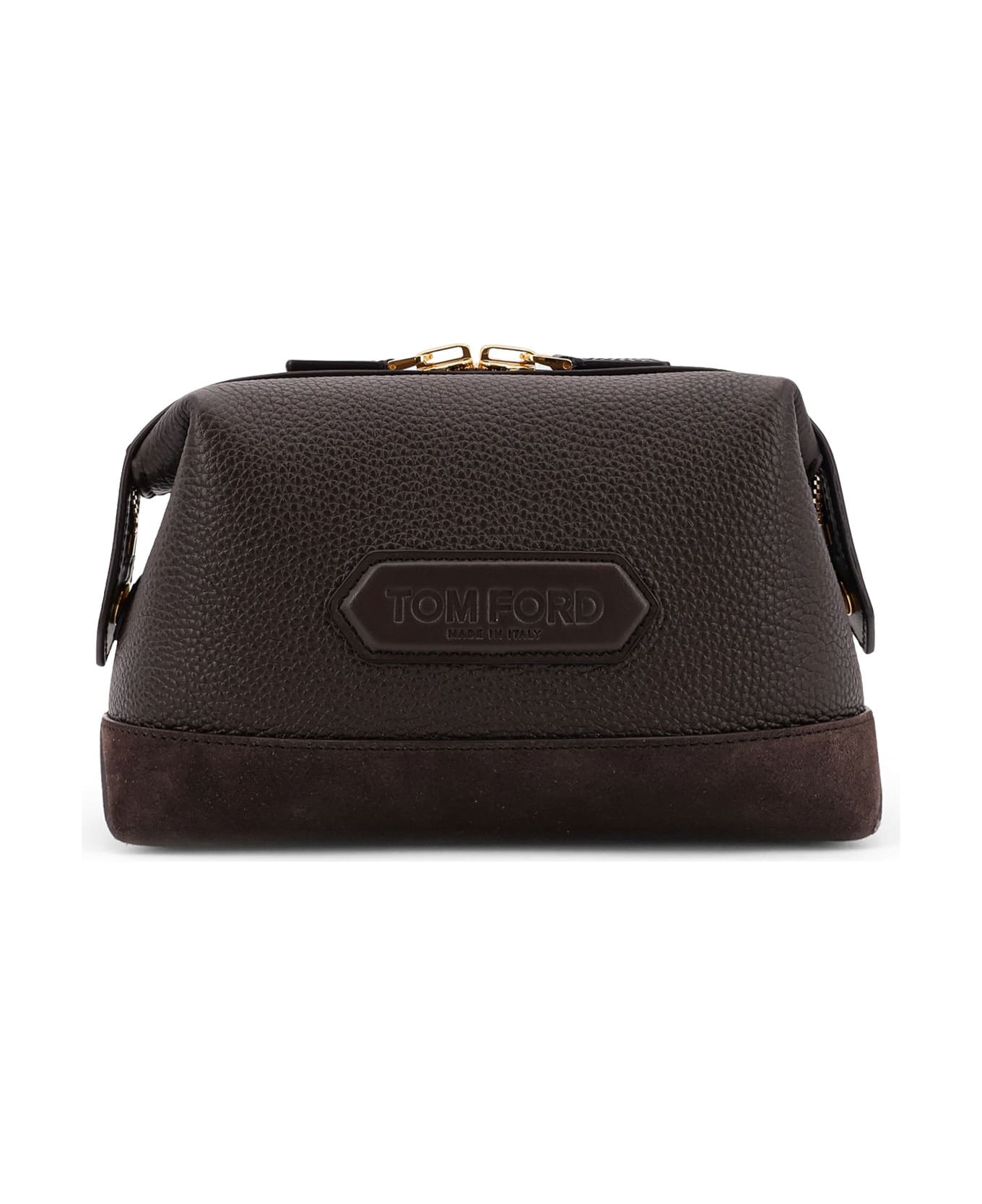 Tom Ford Suede And Leather Clutch - Brown