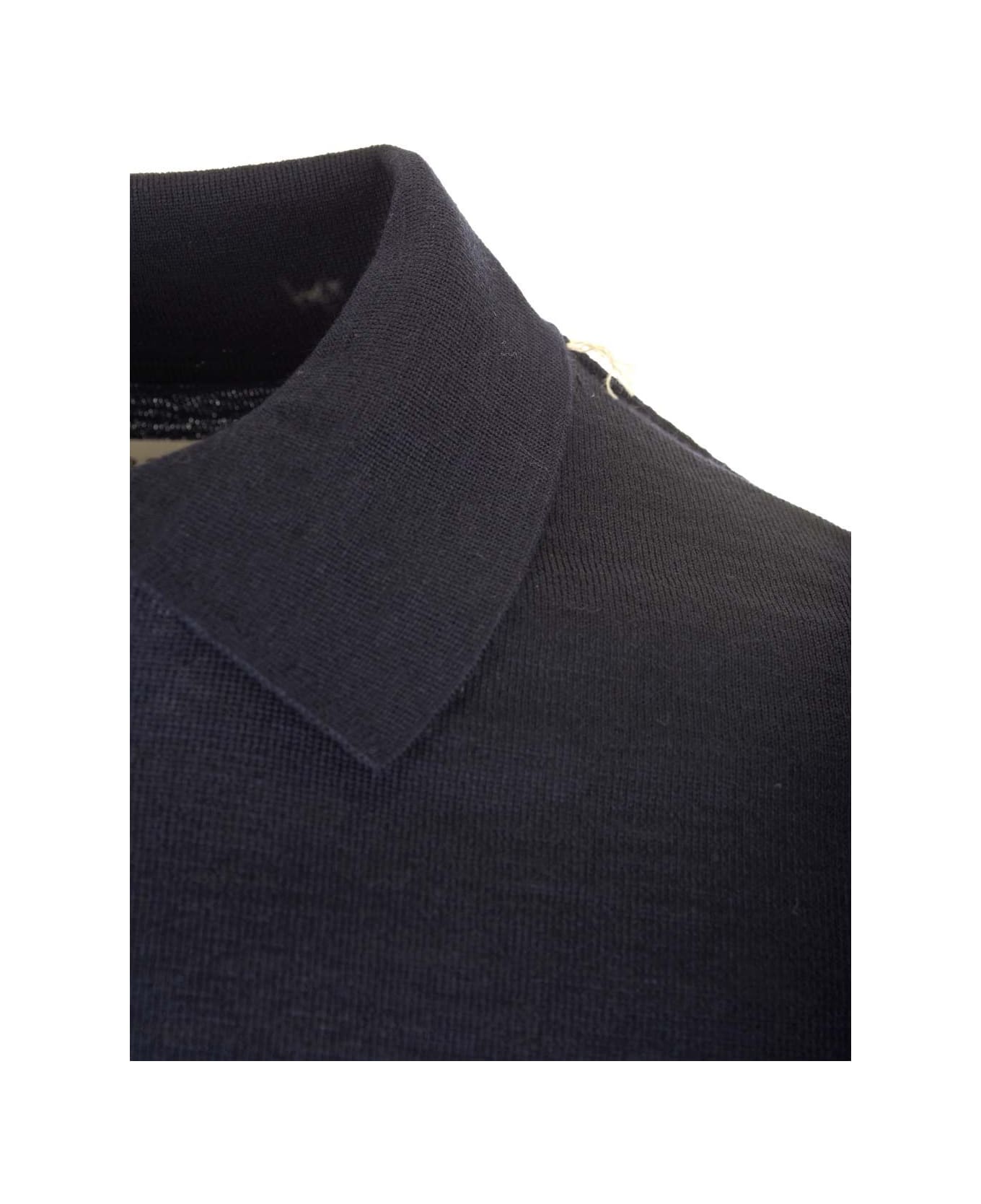 Maison Margiela Knitted Polo Shirt - Blue