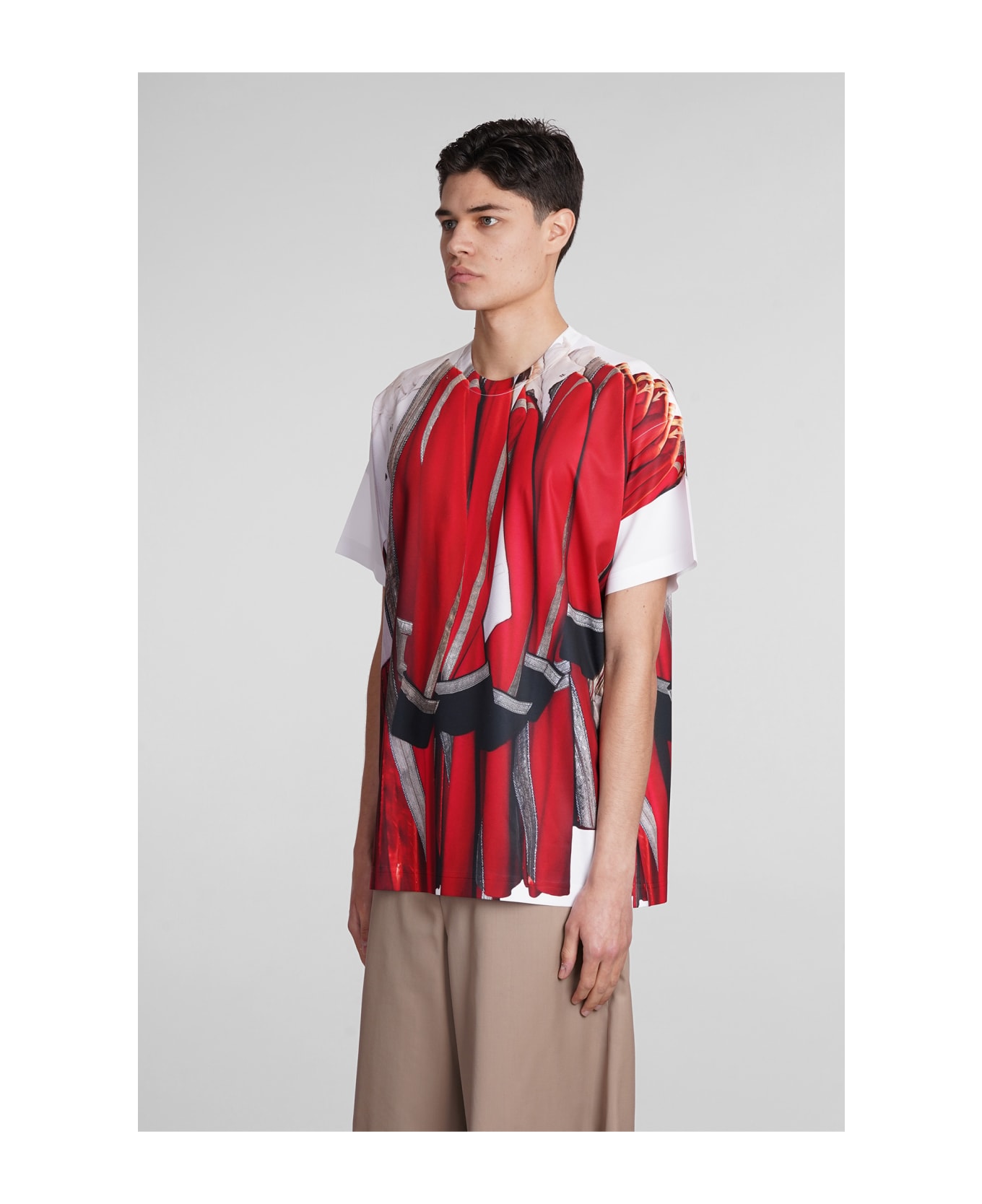 Comme Des Garçons Homme Plus T-shirt In Red Polyester - red シャツ