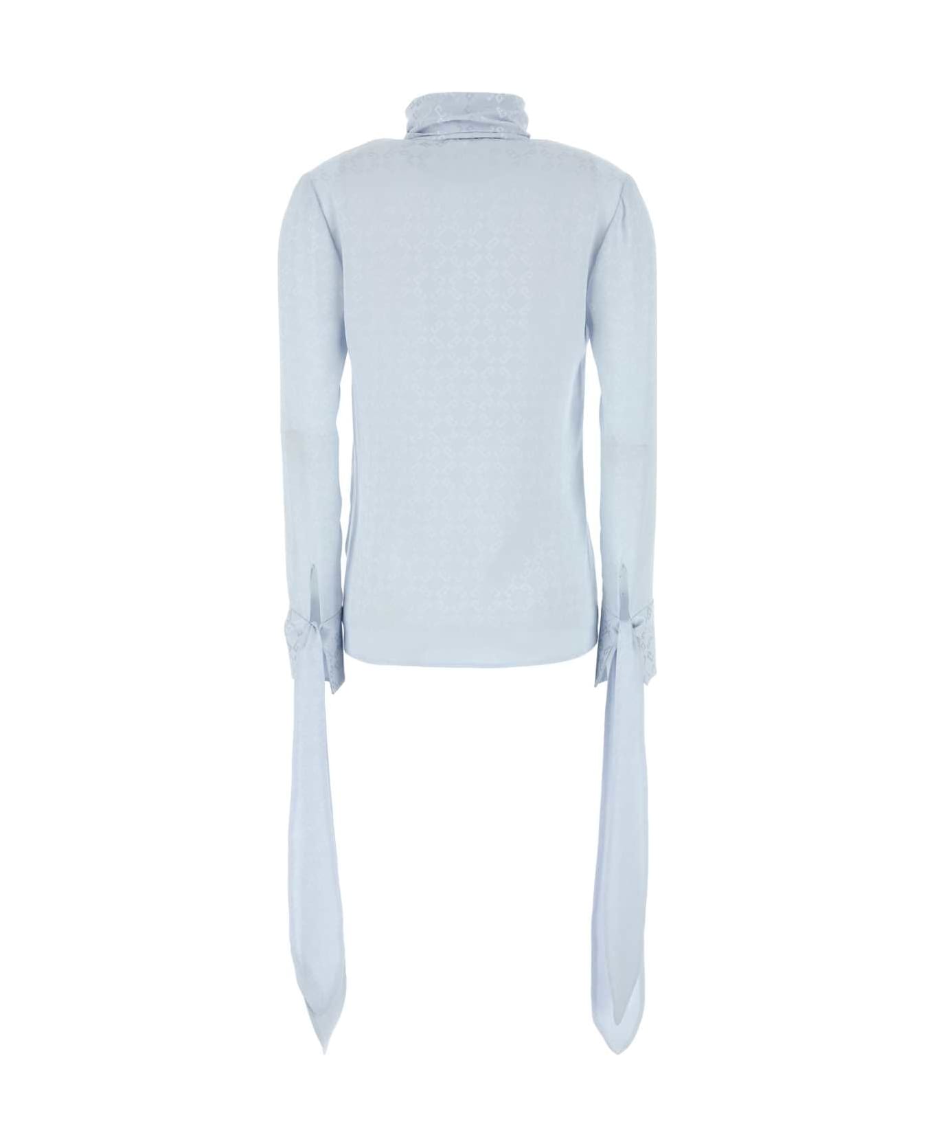 Givenchy Pastel Light Blue Silk Blouse - PALEBLUE