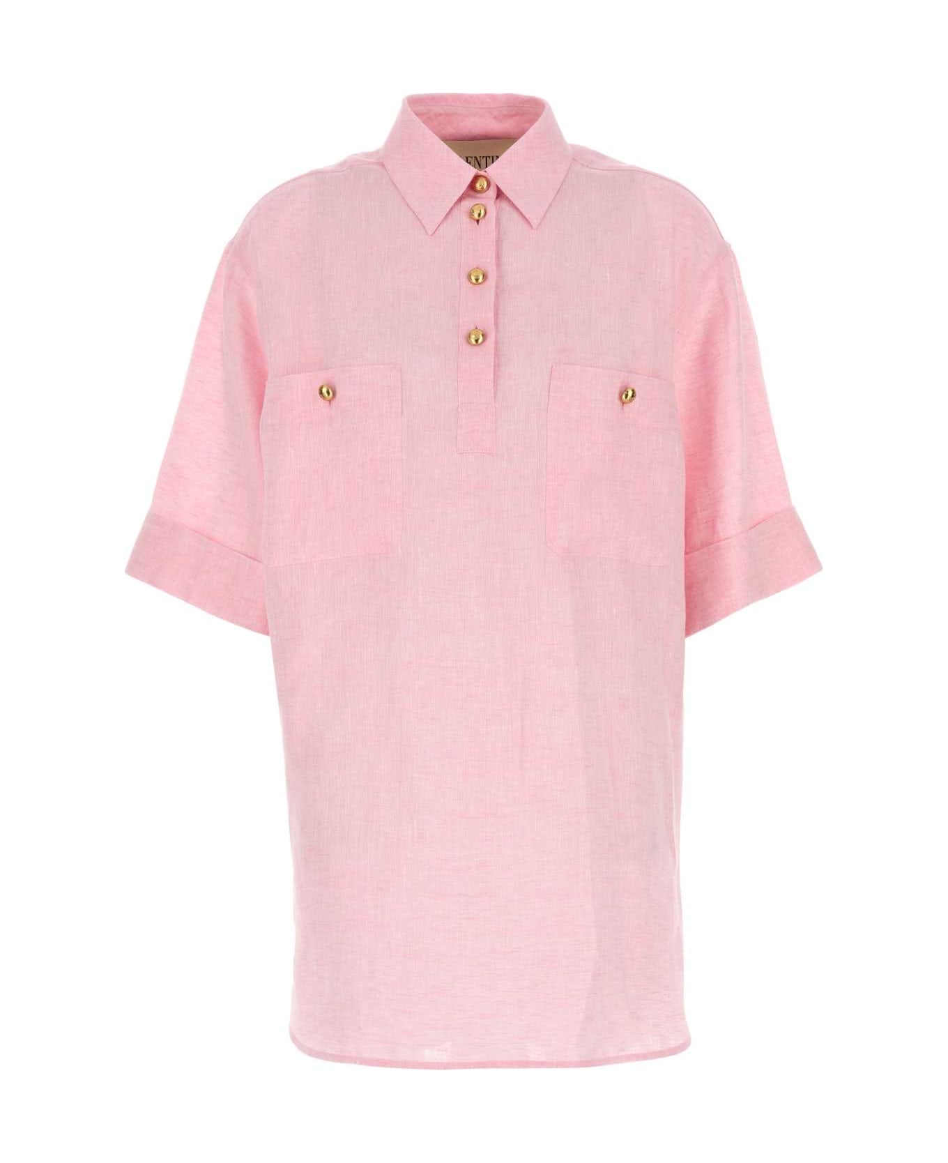 Valentino Garavani Pink Linen Blouse - BABYROSE