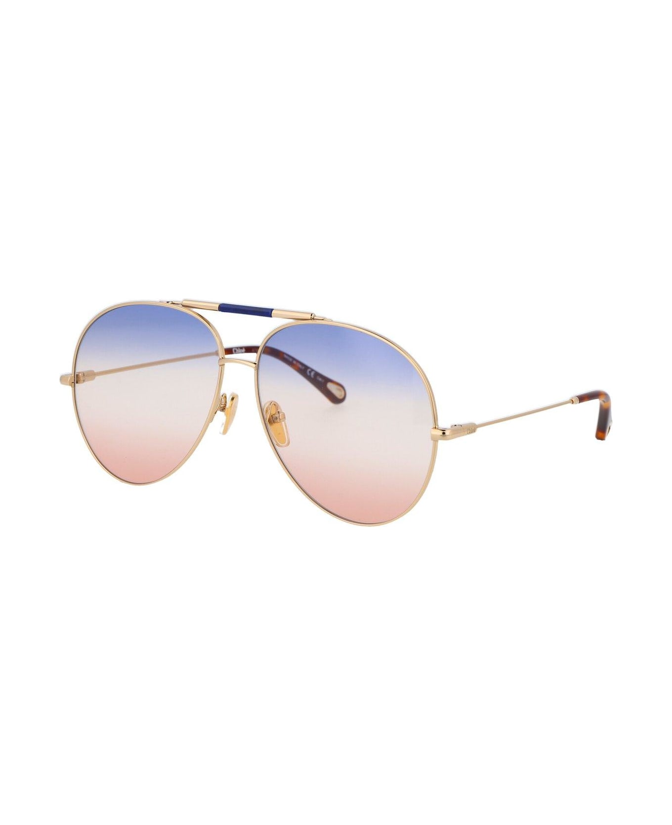 Chloé Eyewear Gradient Aviator Sunglasses - 003 gold gold multicolor