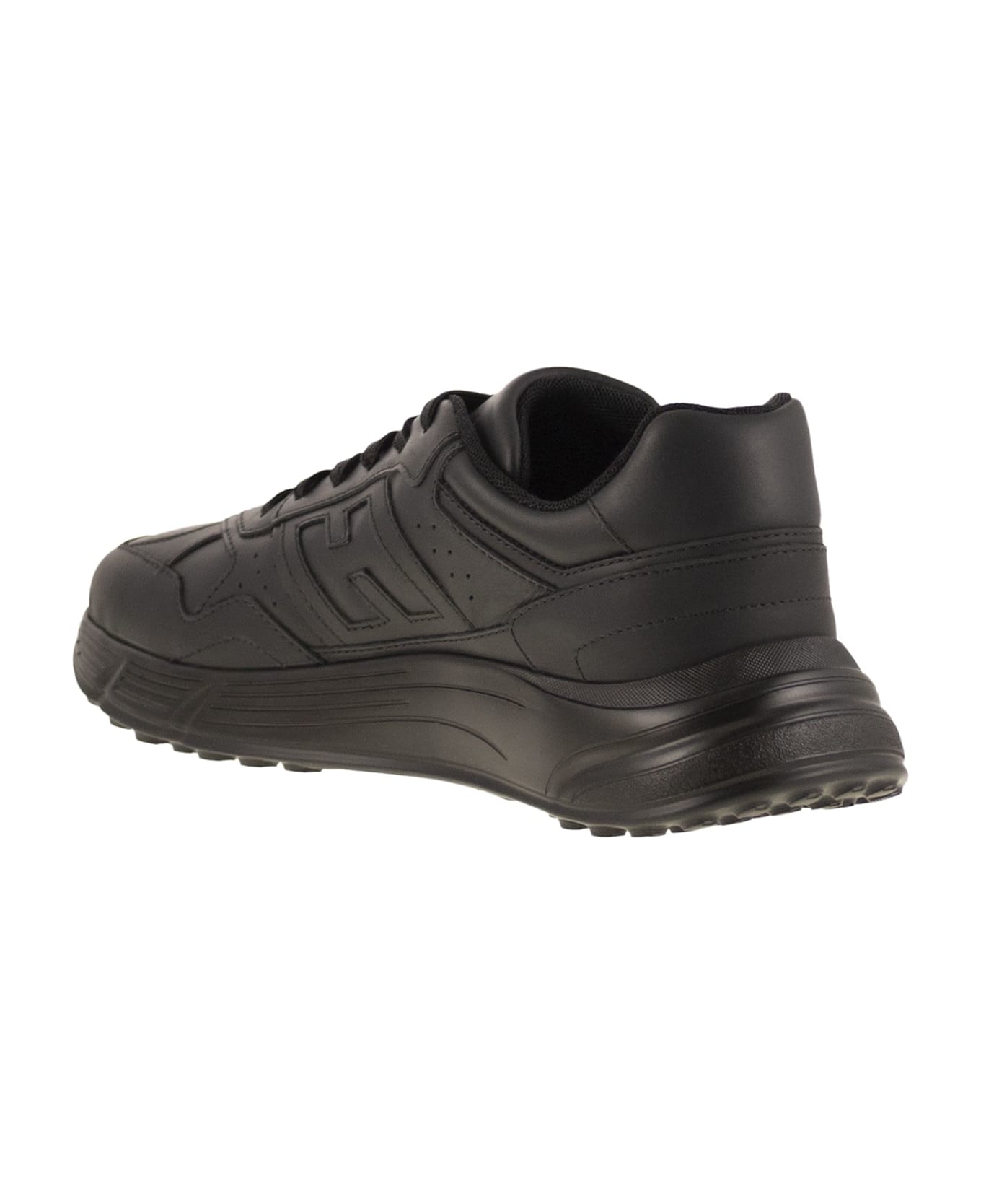 Hogan Hyperlight Leather Trainers - Black