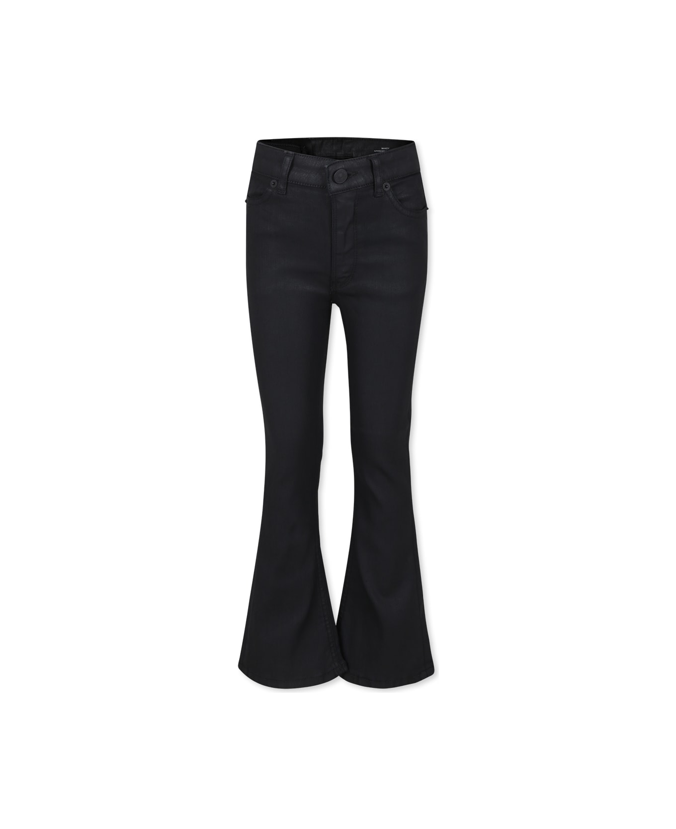 Dondup Black Trousers For Girl With Logo - Black