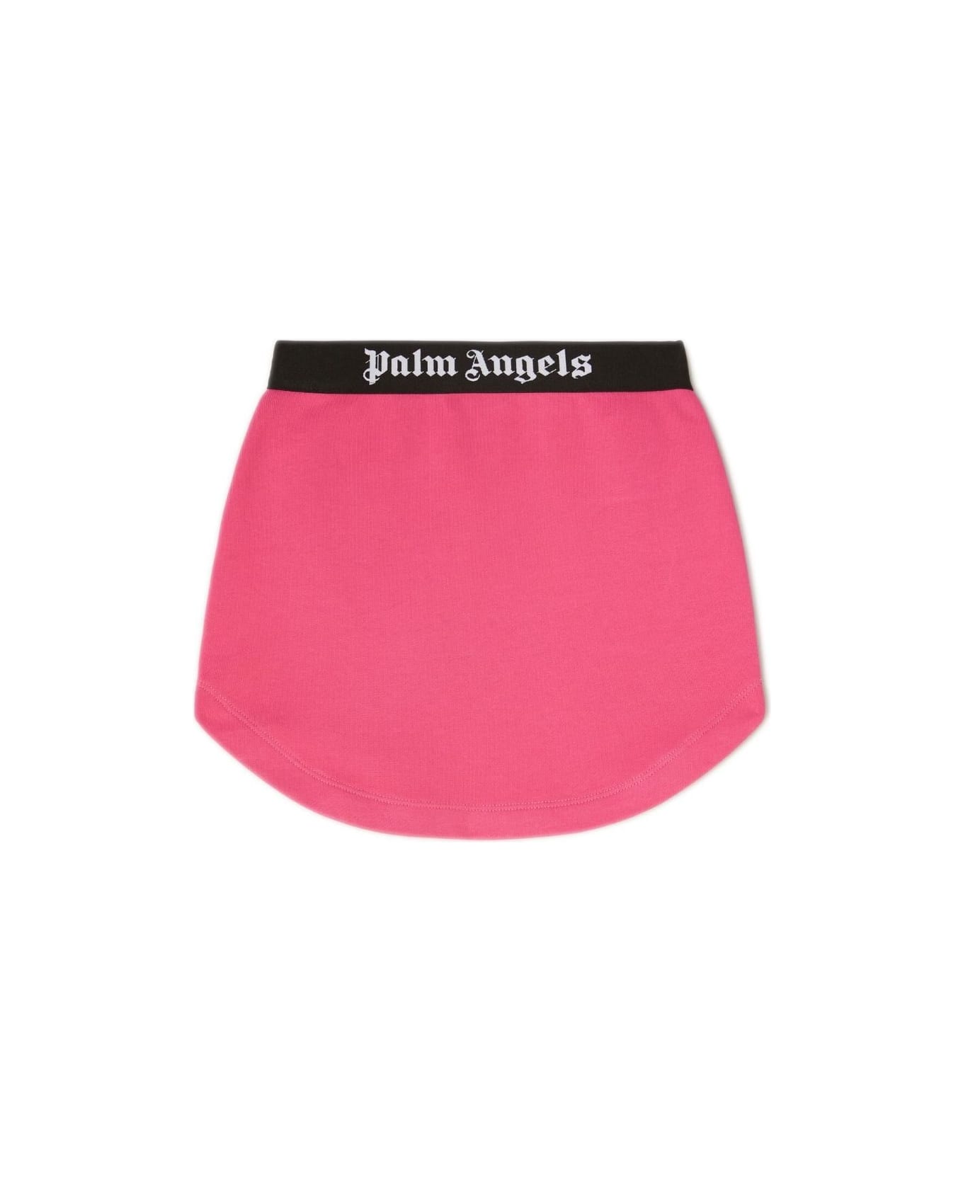Palm Angels Fuchsia Mini Skirt With Black Logo Band - Pink
