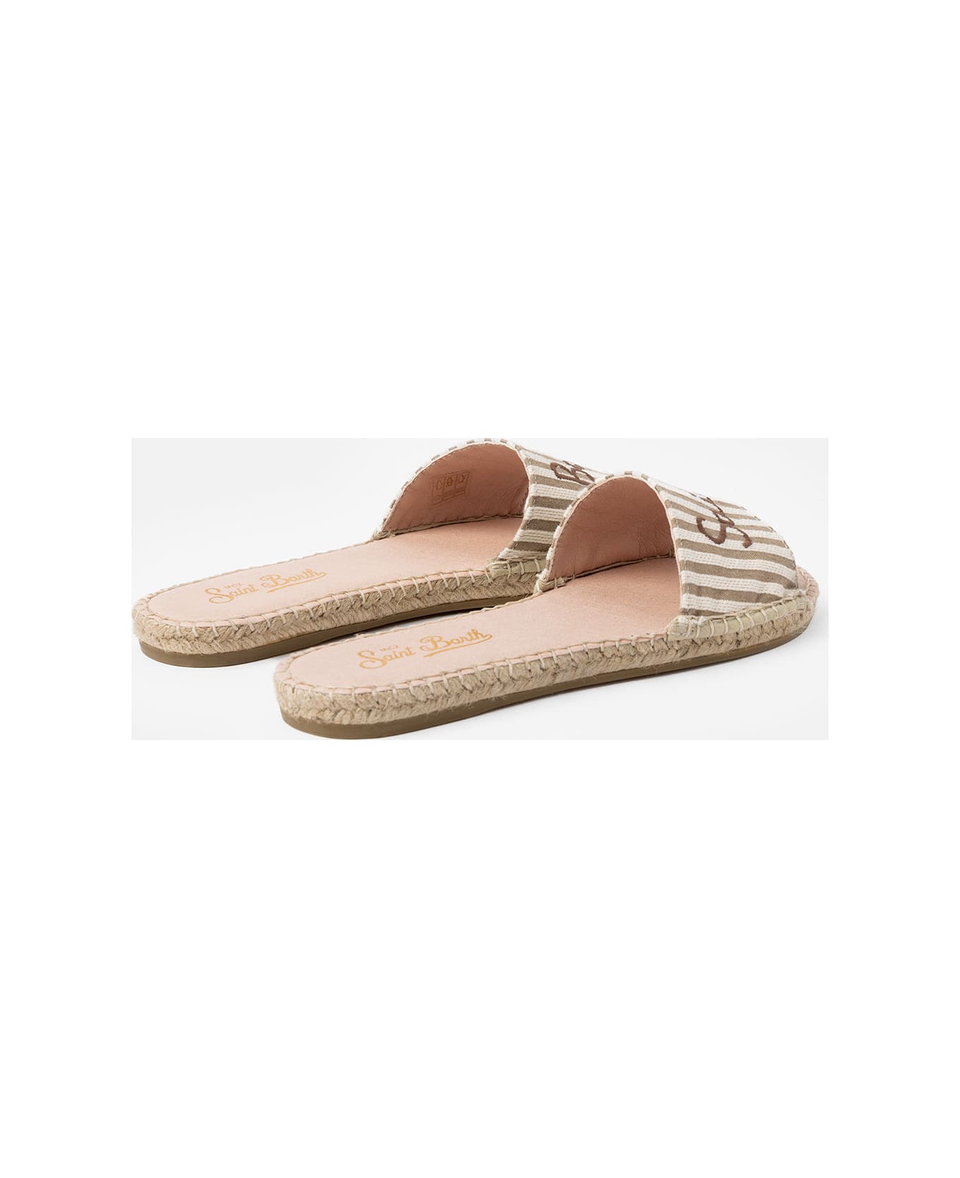 MC2 Saint Barth Woman Espadrillas Mules Luz With Saint Barth Embroidery - BROWN
