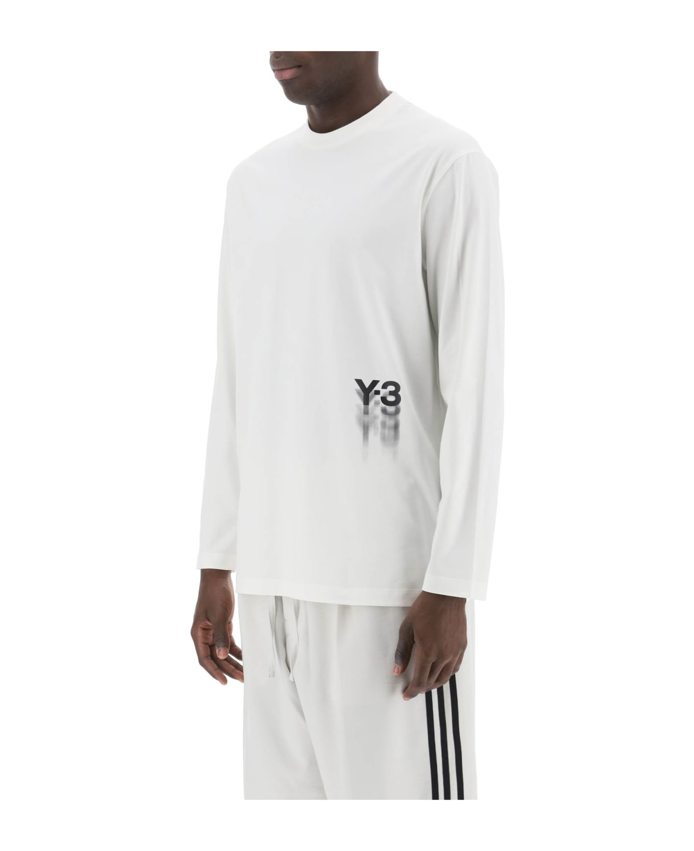 Y-3 Long-sleeved T-shirt With Logo Print - OWHITE (White) シャツ